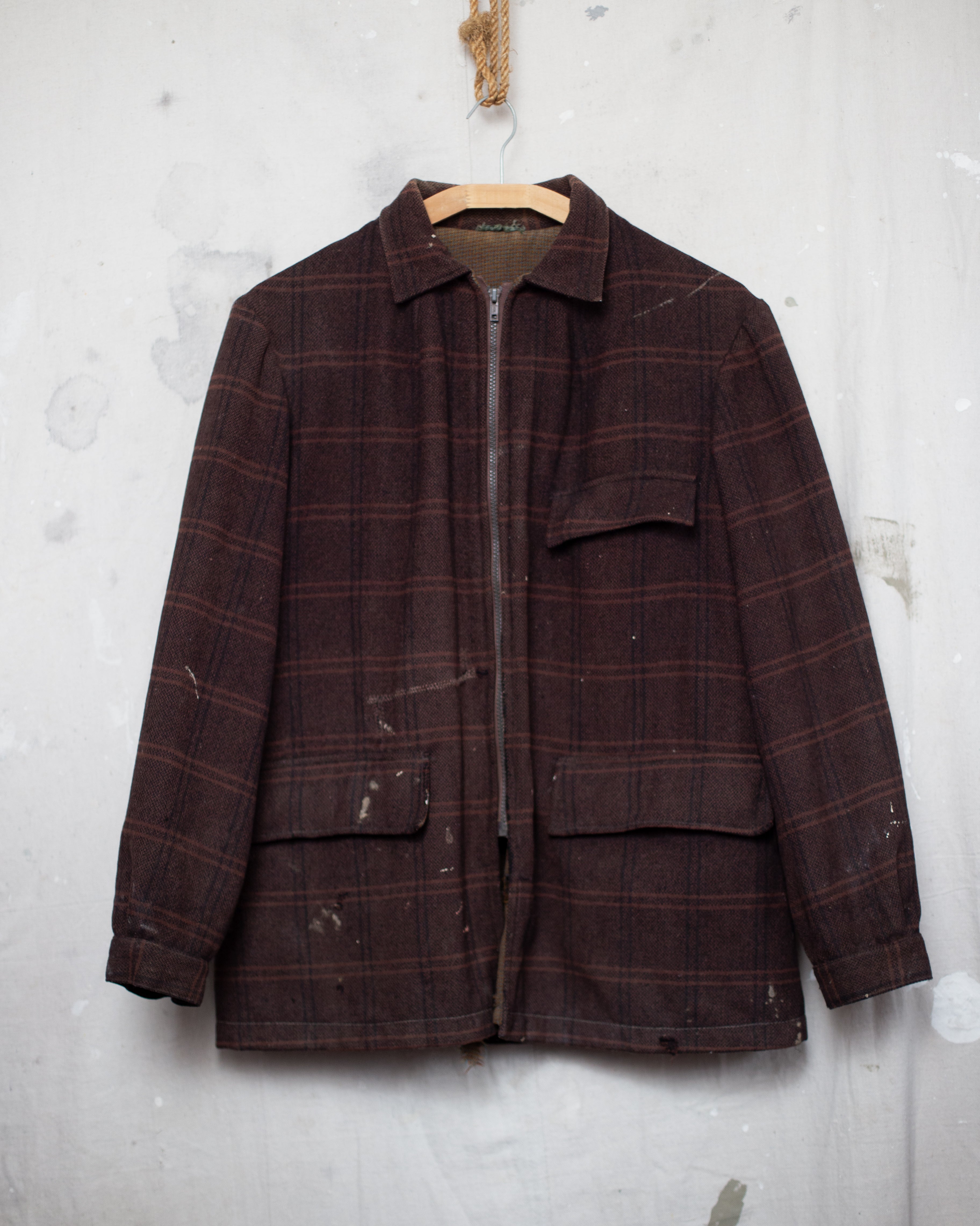 1960/70S Thrashed And Repaired Swanndri - M