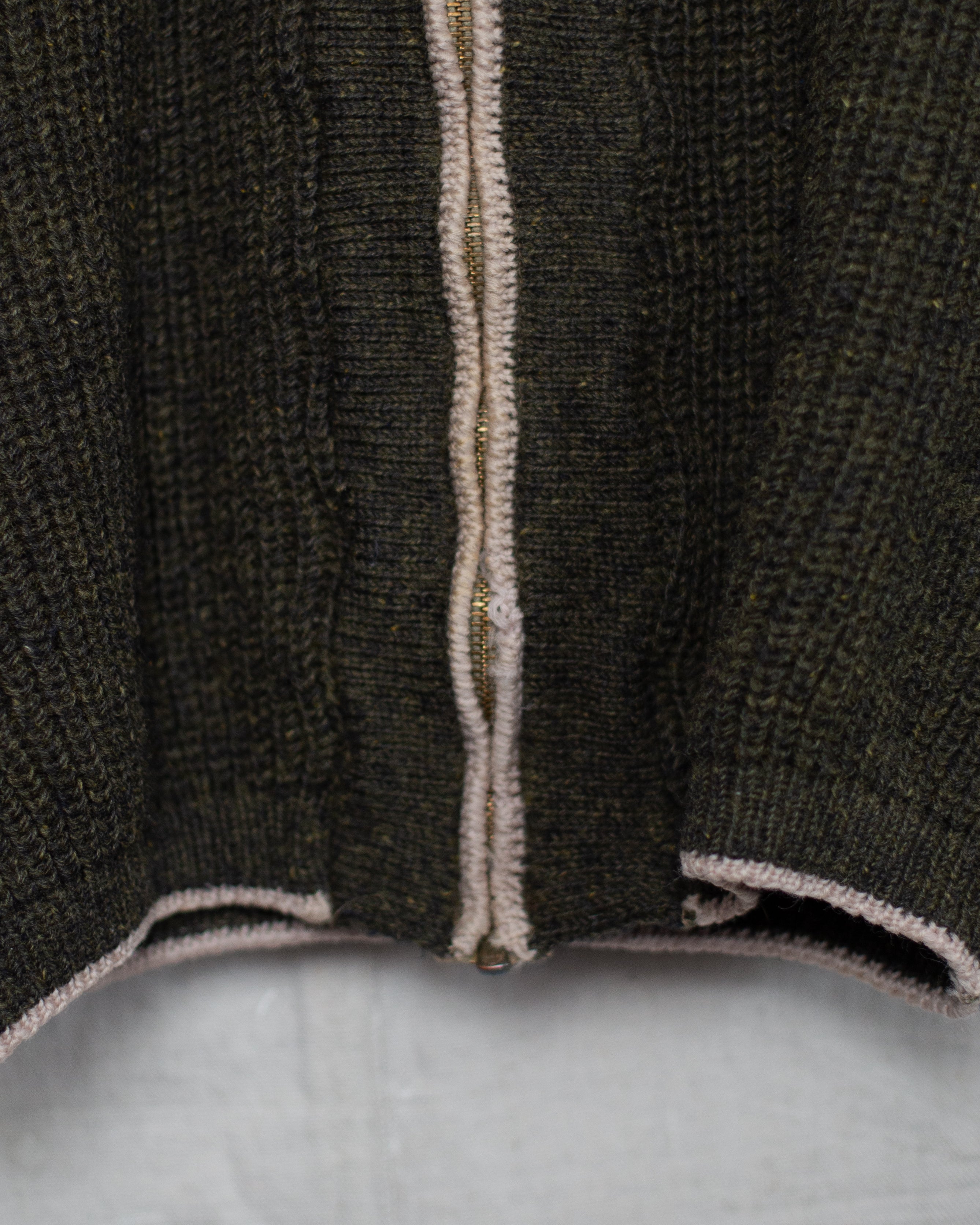 1950/60S Chunky Knit Zip Cardigan - S