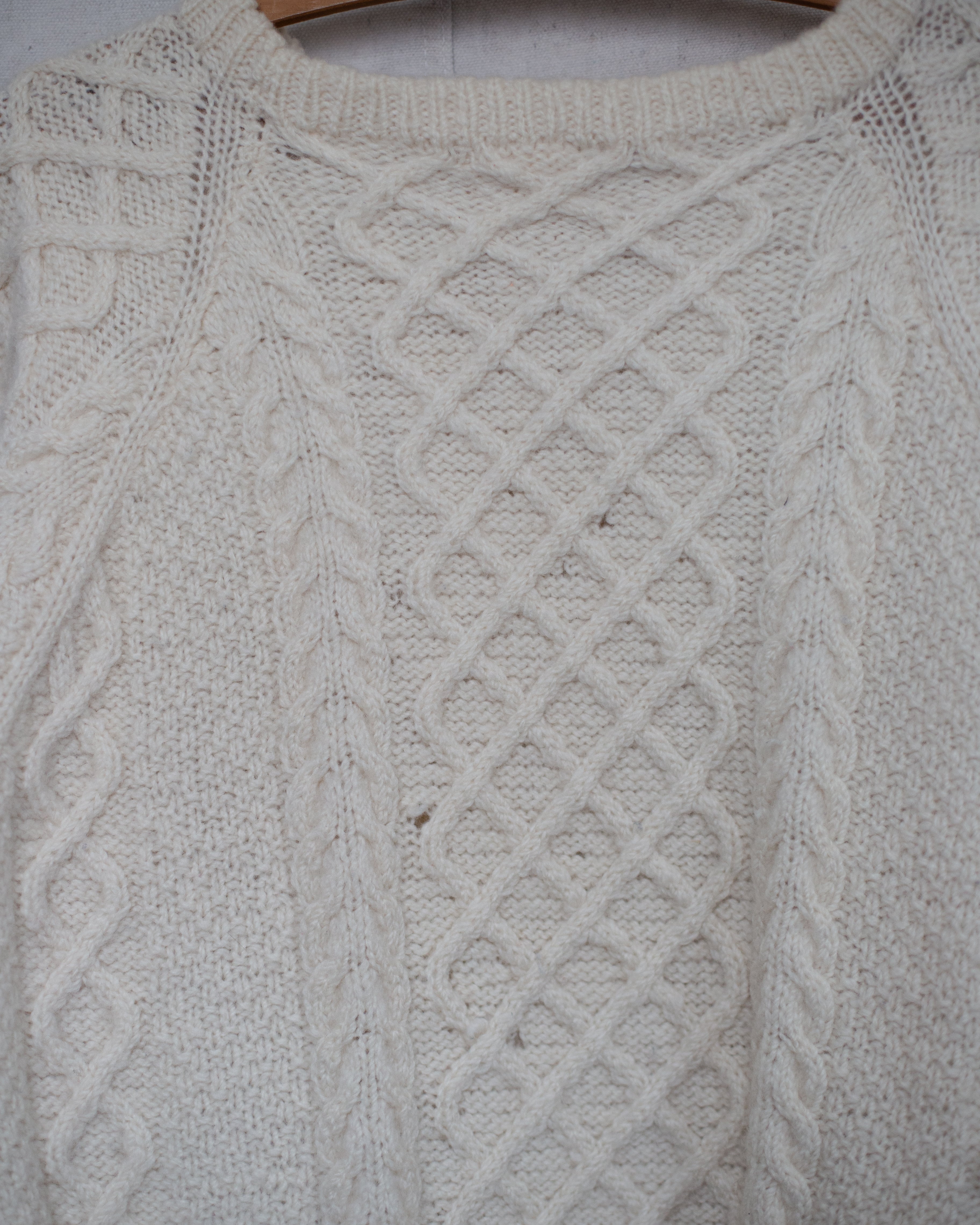 1970S Coroner Handknits Cable Knit - L