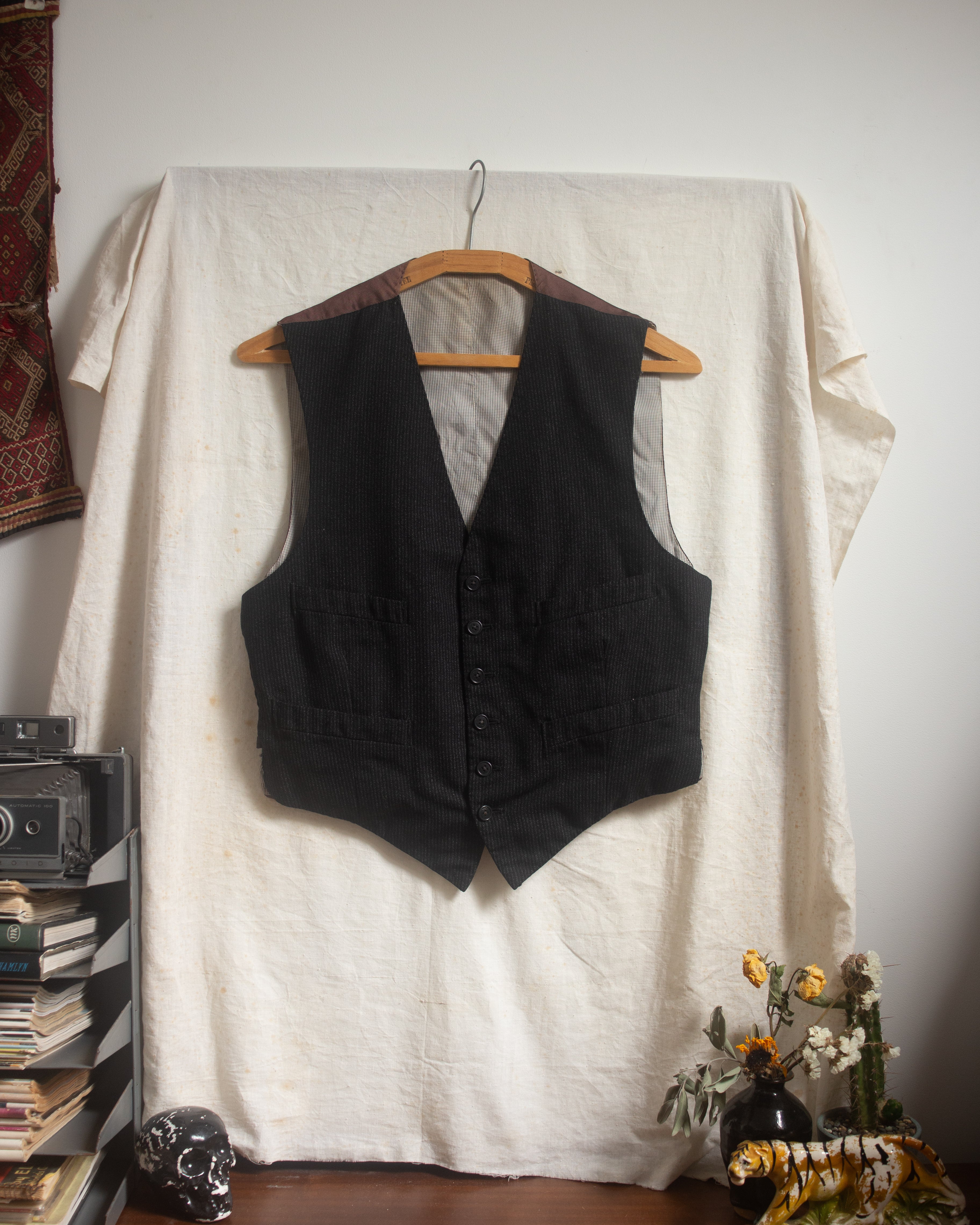 Thrashed and repaired 1940s waistcoat