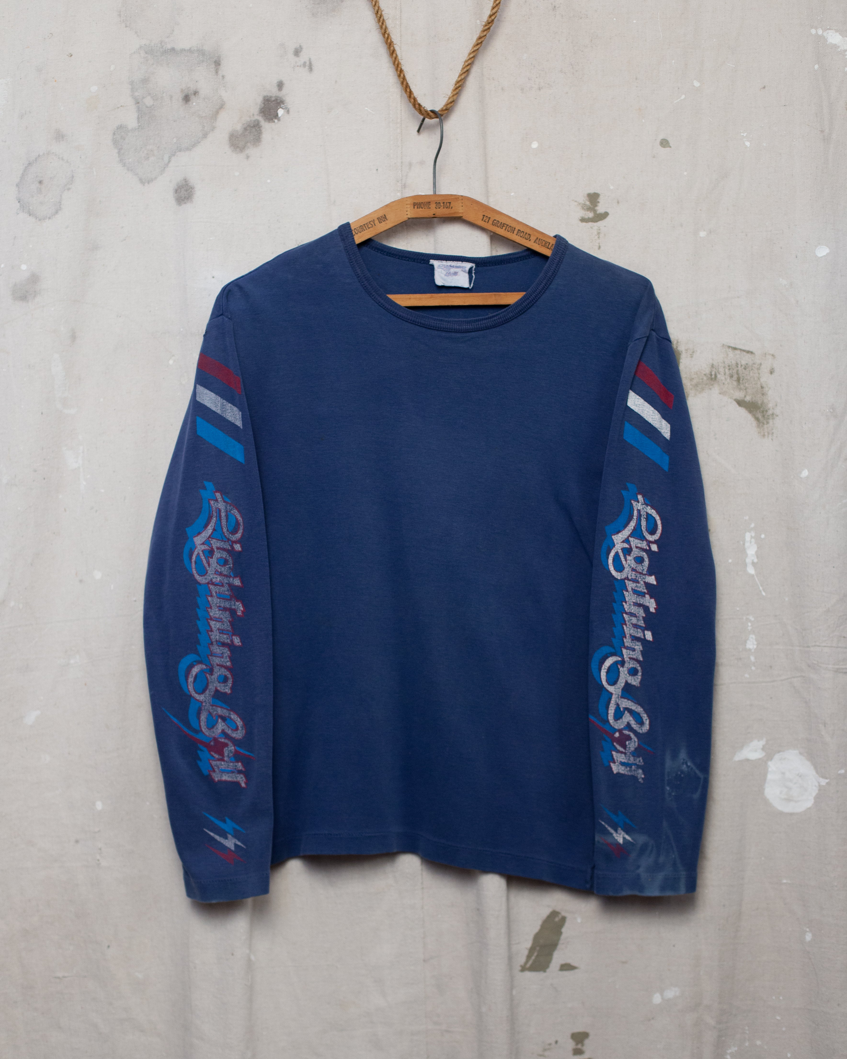 1970S Lighting Bolt Surf Wear Long Sleeve Tee - M