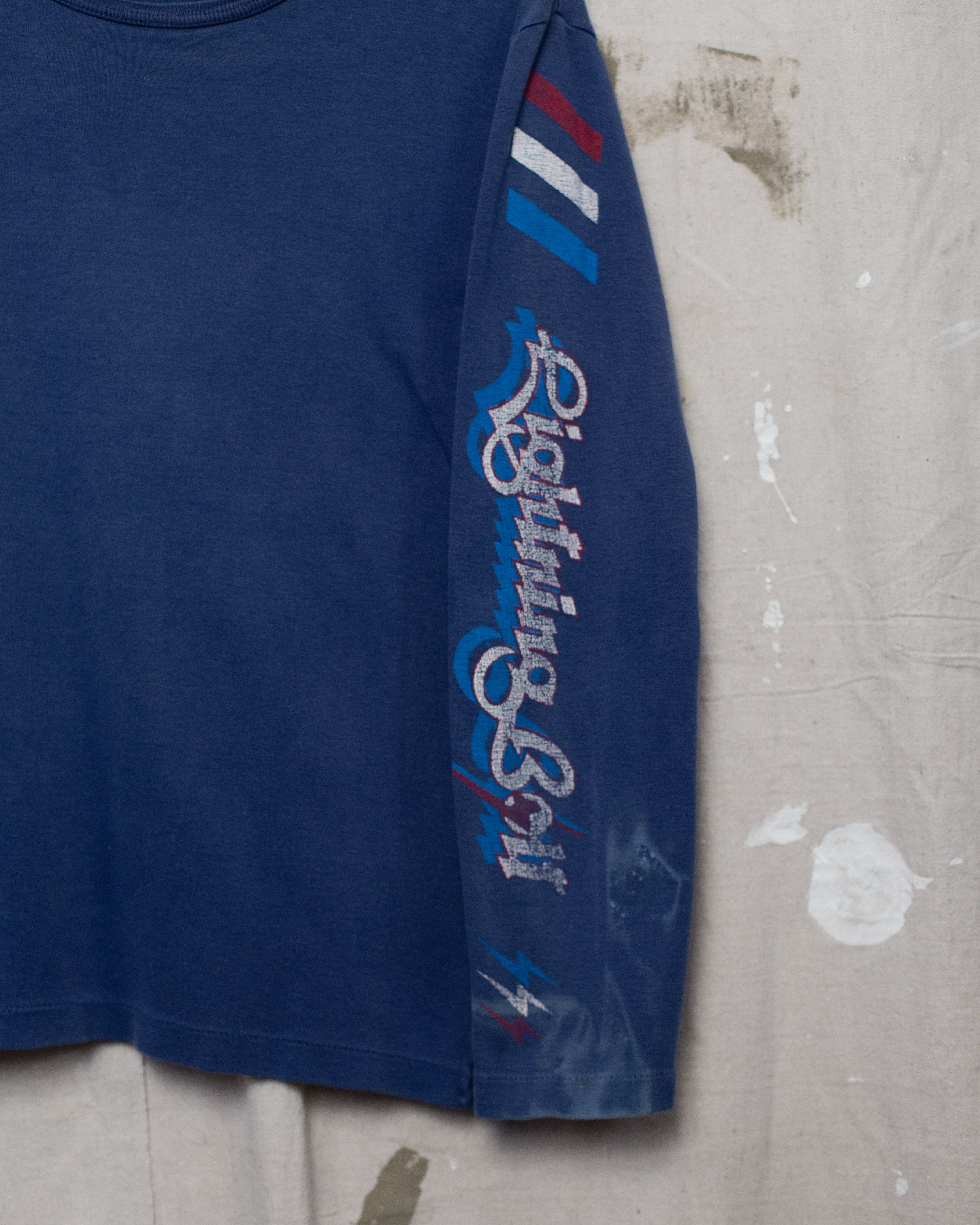 1970S Lighting Bolt Surf Wear Long Sleeve Tee - M