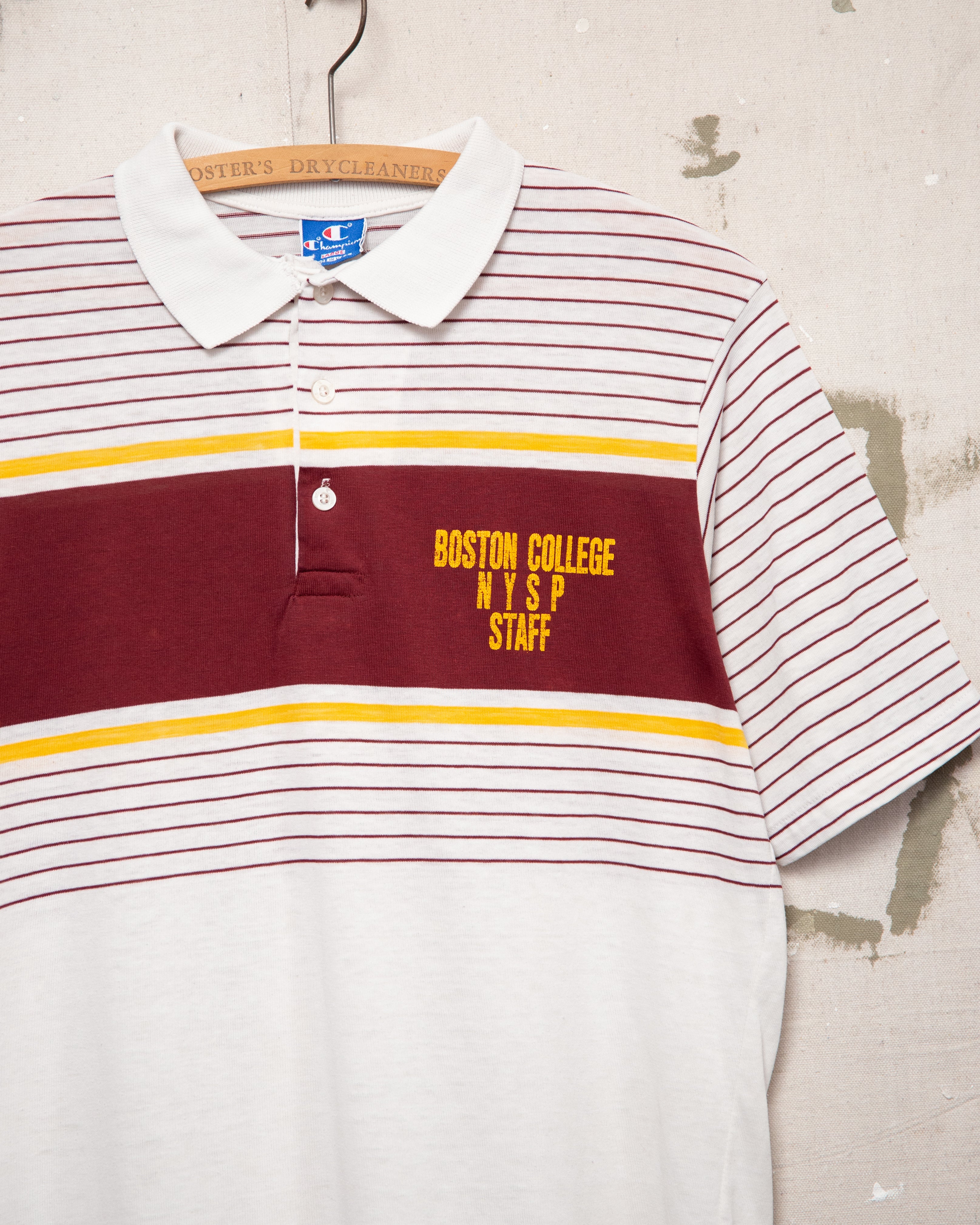 1990S Well Worn Stripy Polo - L