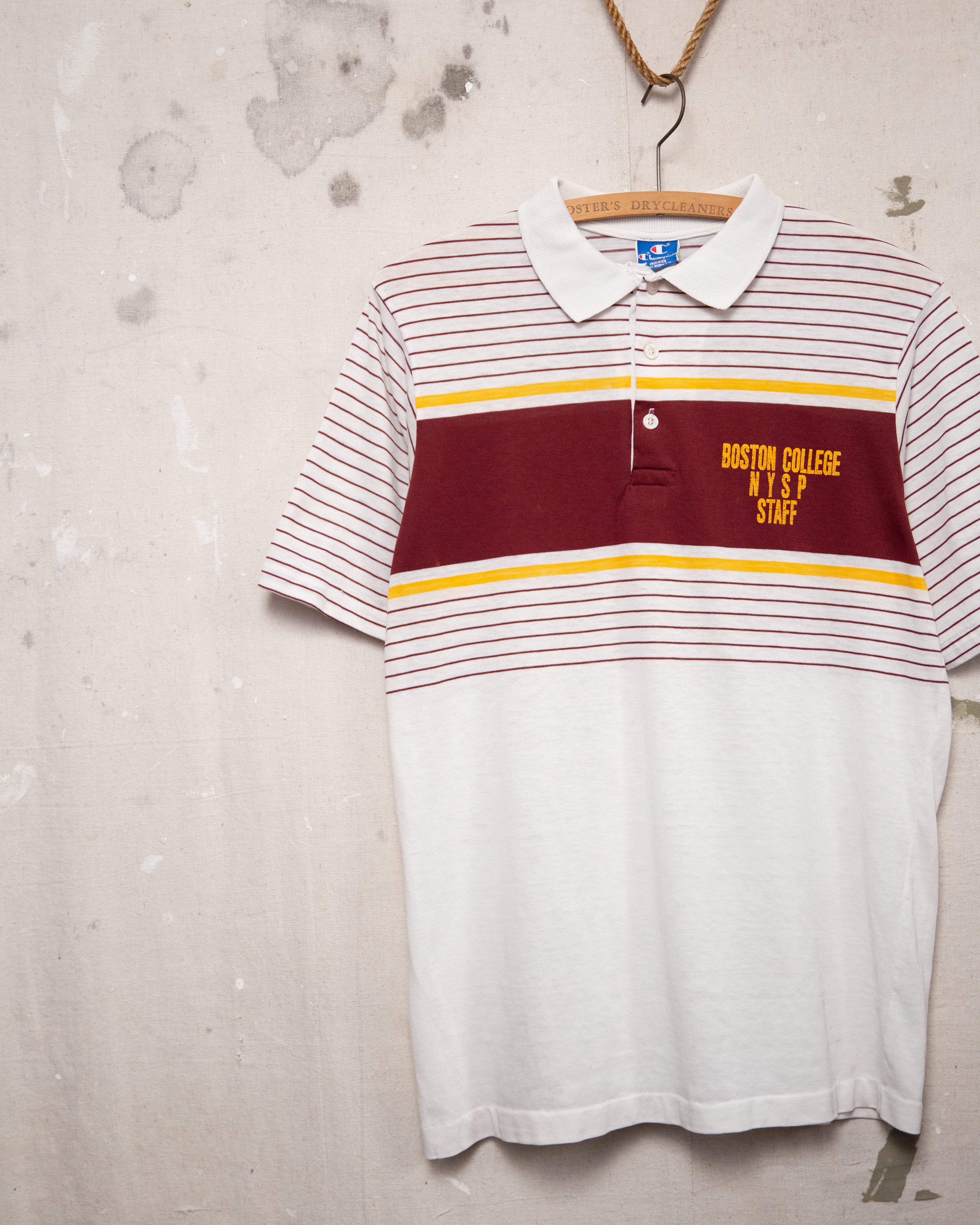 1990S Well Worn Stripy Polo - L