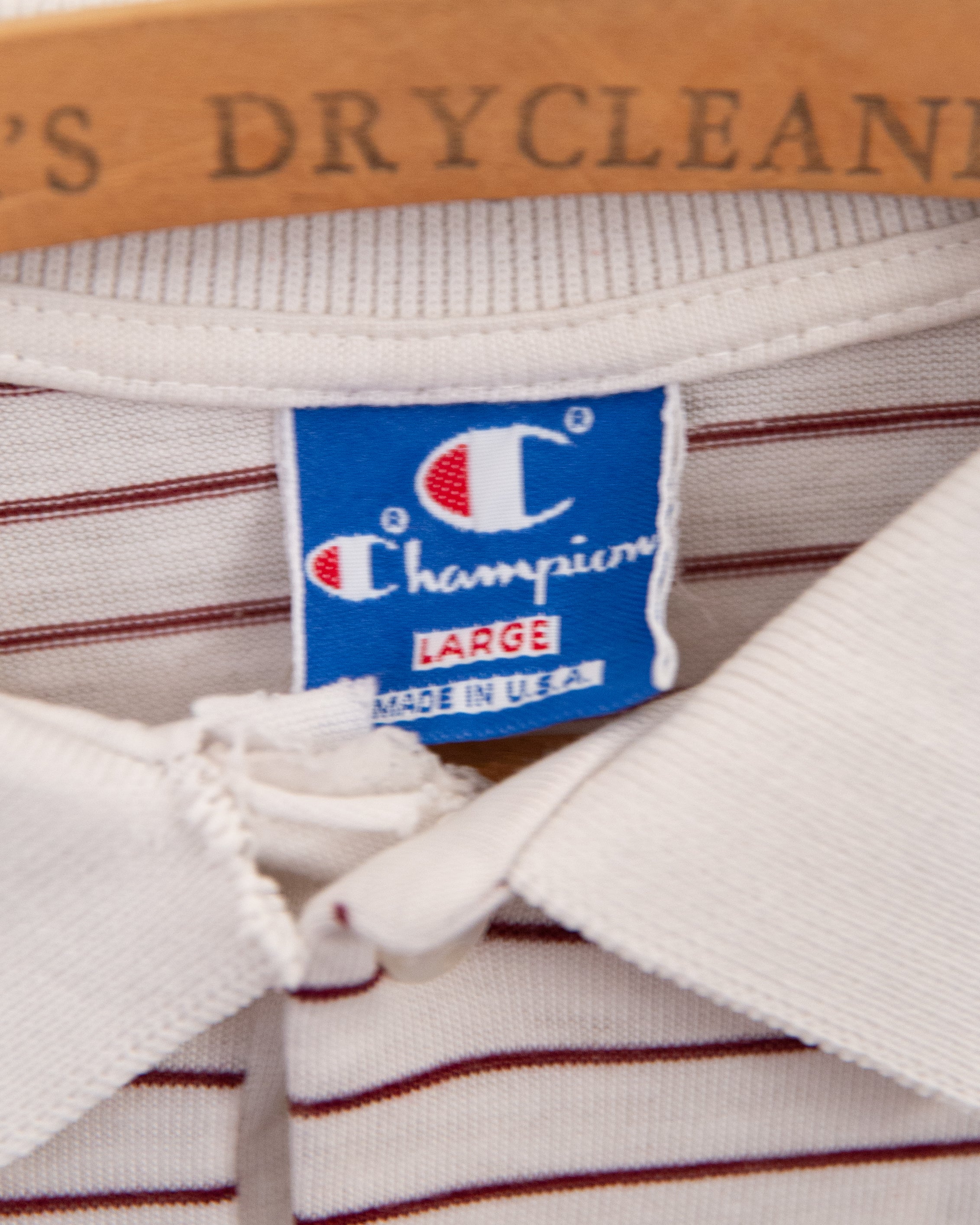 1990S Well Worn Stripy Polo - L