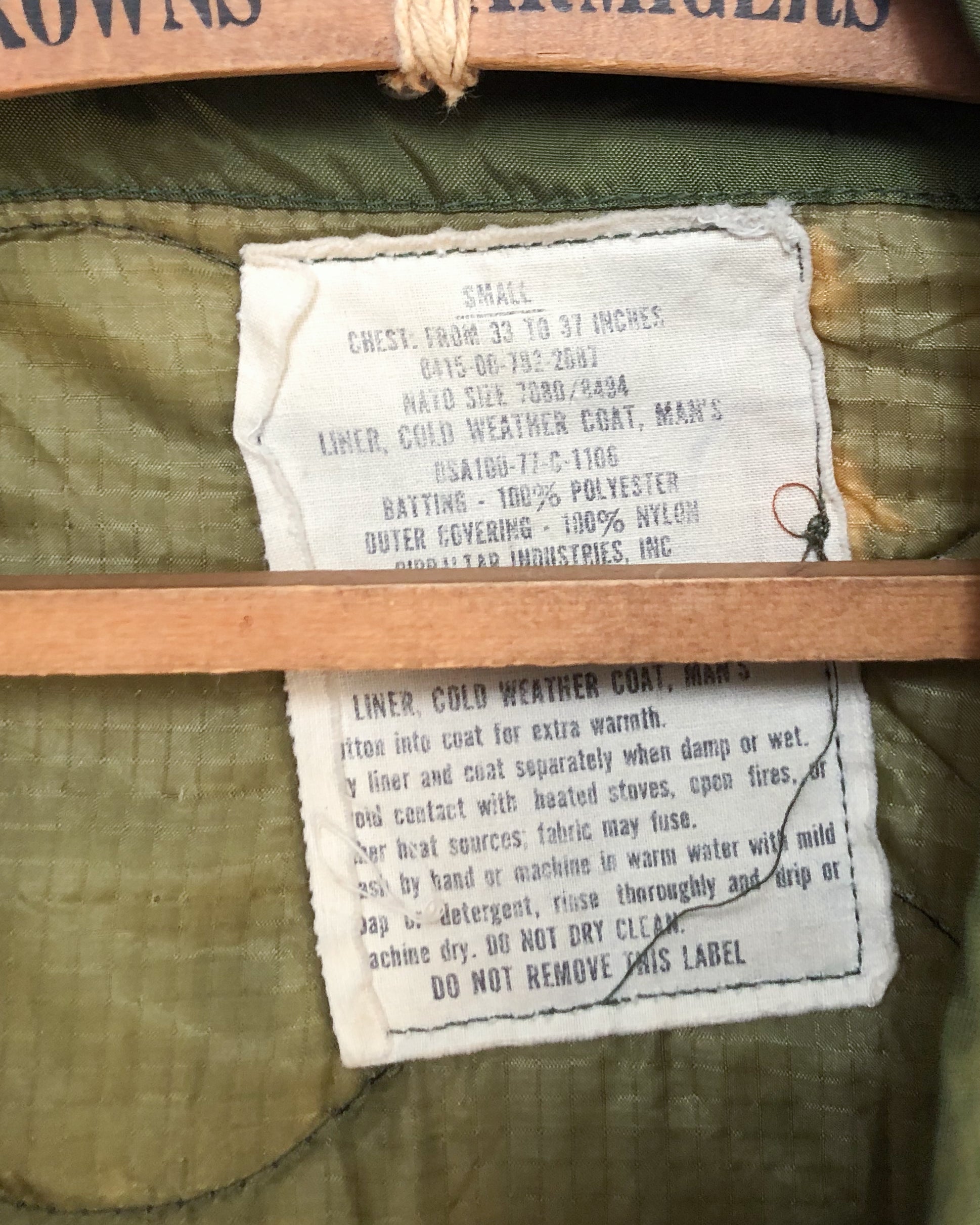 Well Worn US Army Jacket Liner - SM