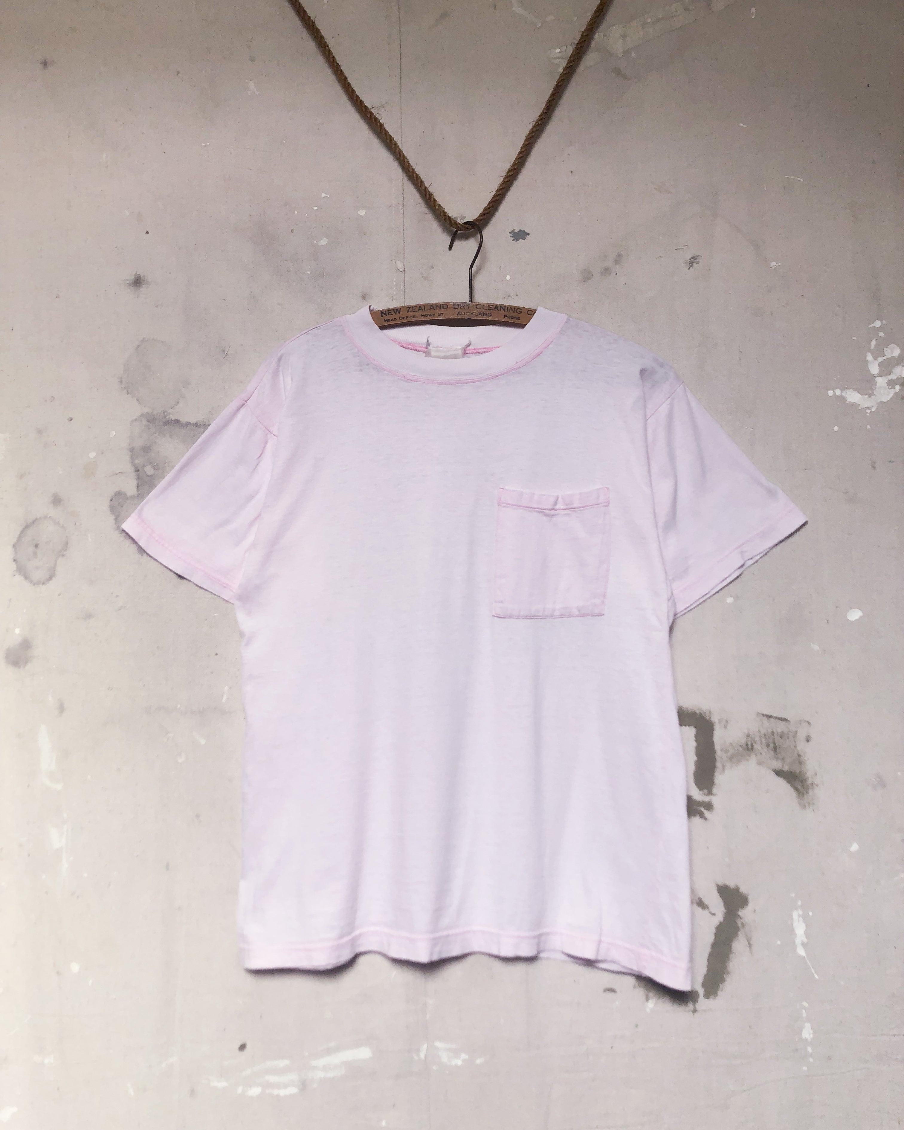 Well Worn Faded Pink Pocket Tee - S