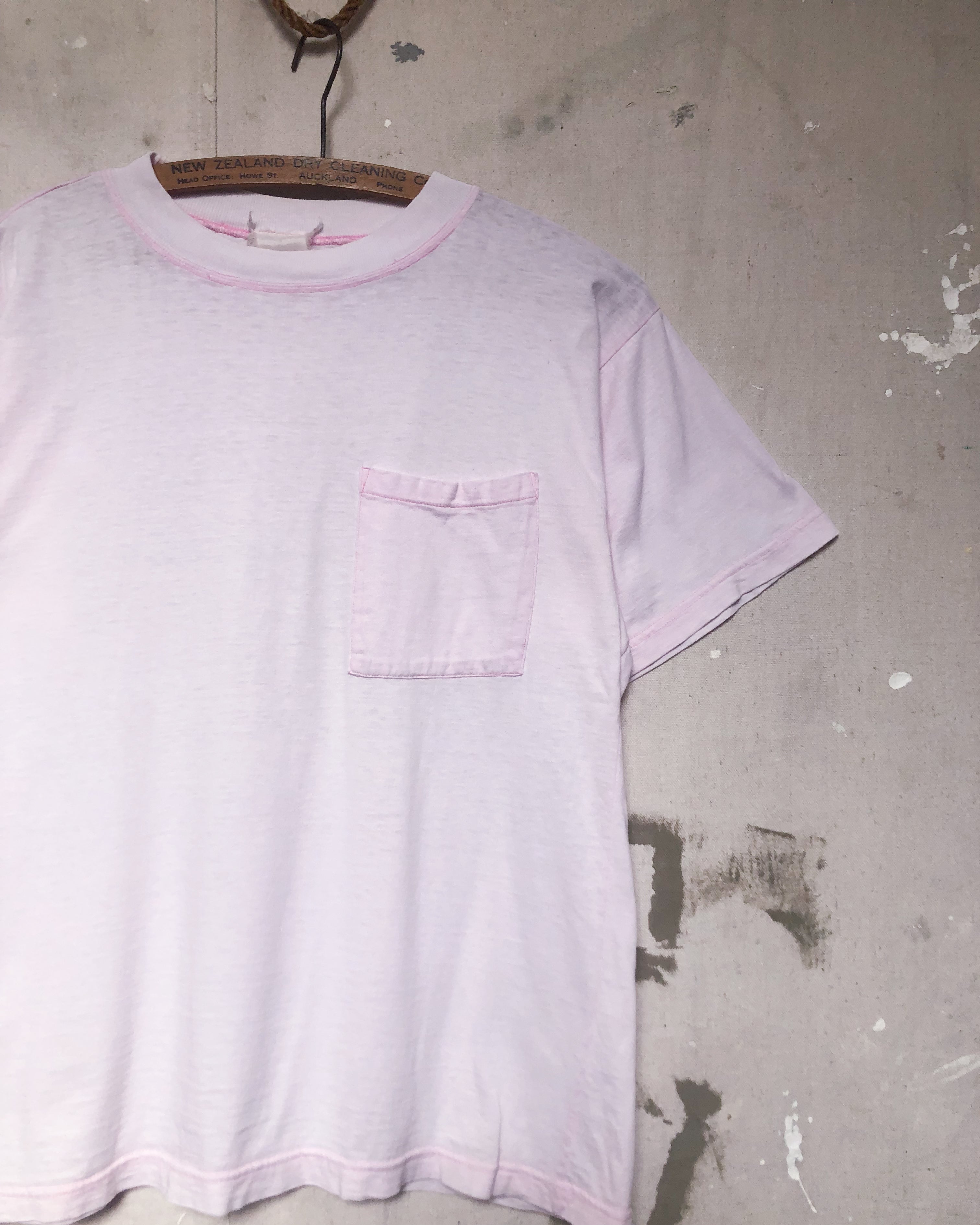 Well Worn Faded Pink Pocket Tee - S