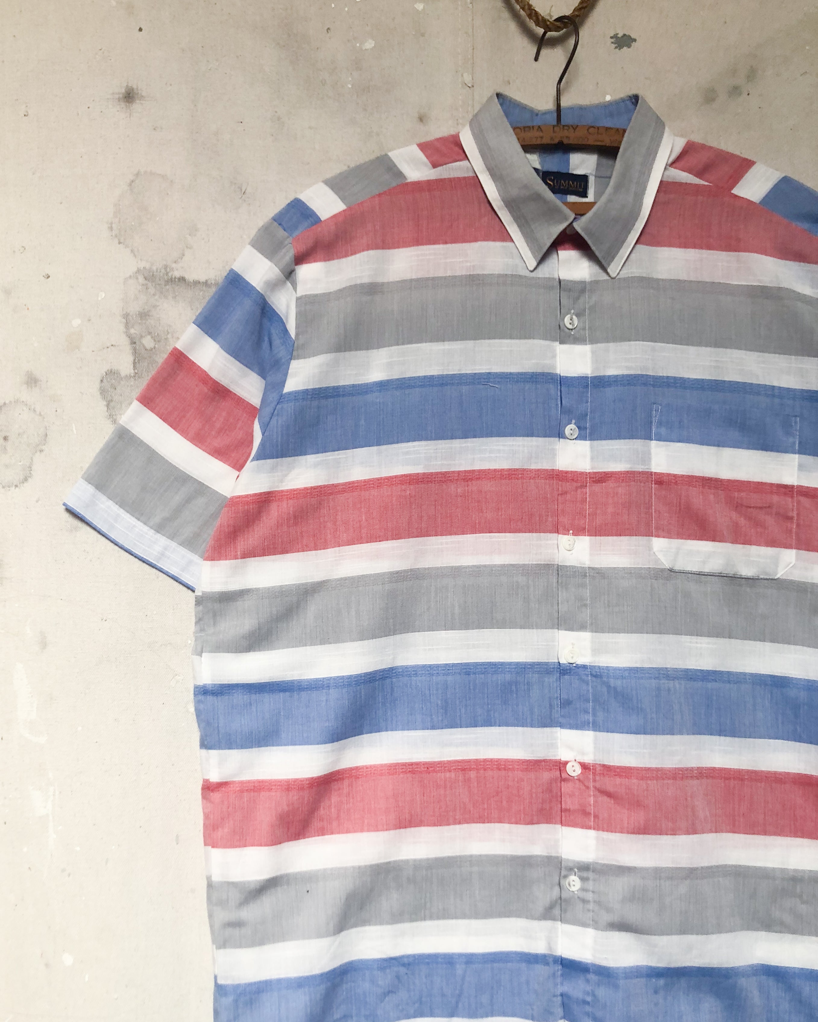 1980S Summit Striped Short Sleeve Shirt - L