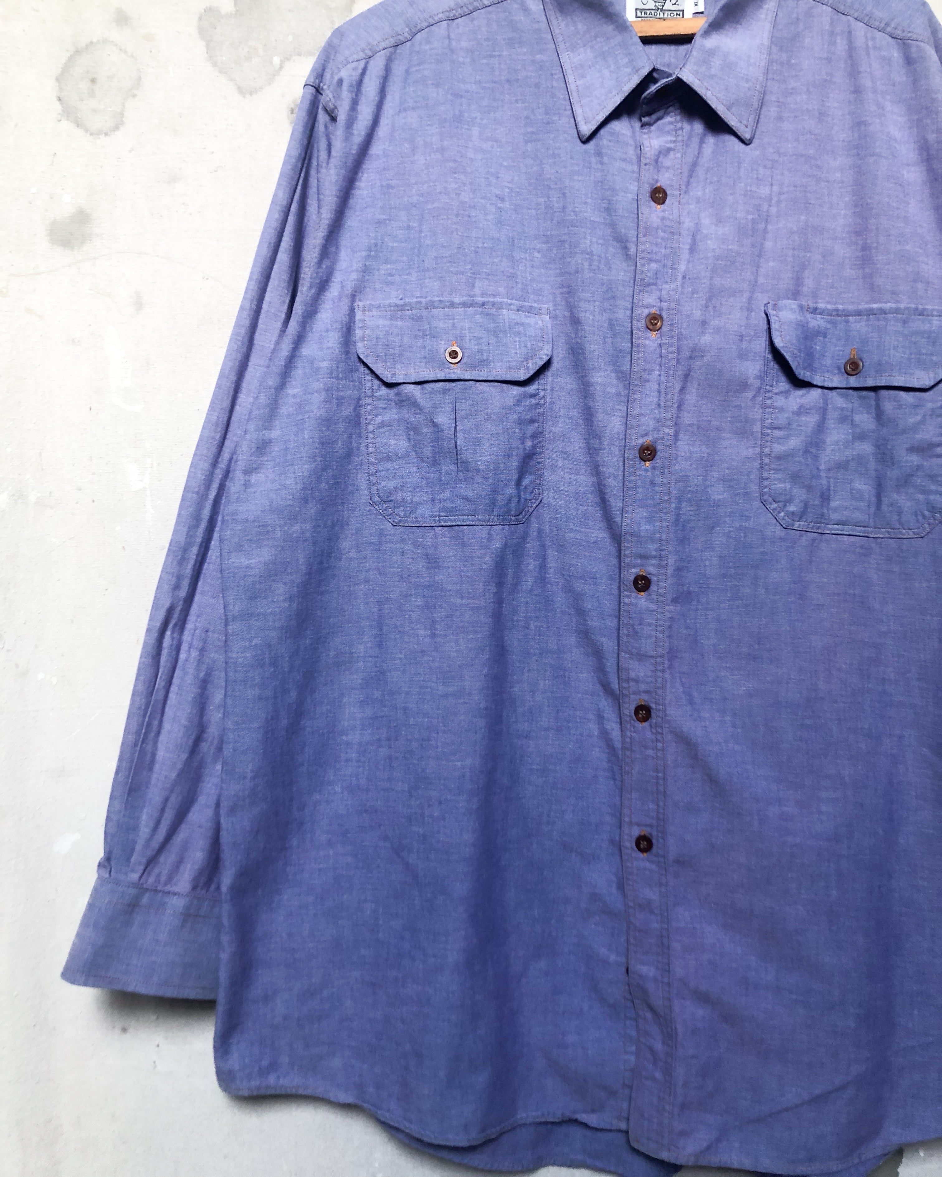 1990S Faded Purple Long Sleeve Shirt - XL