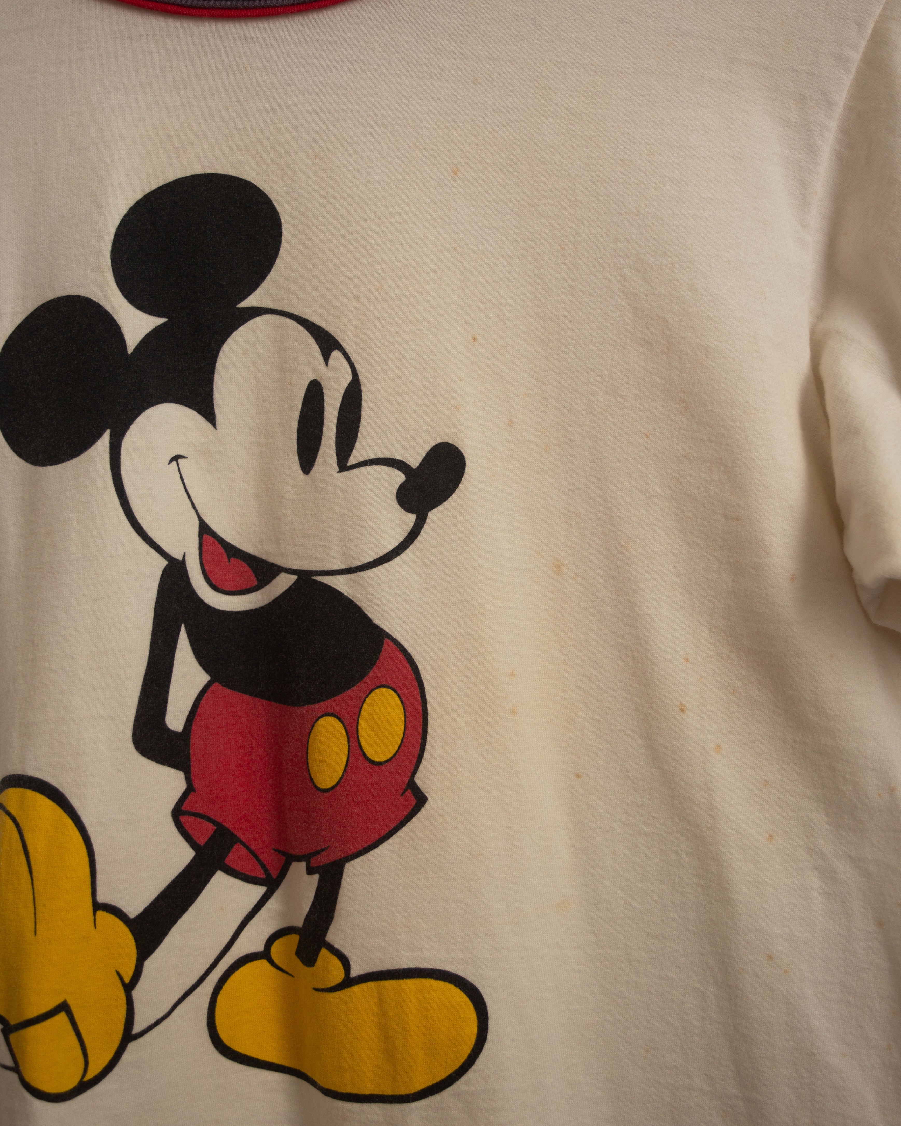 1980S Distressed Mickey Mouse Ringer Tee I L