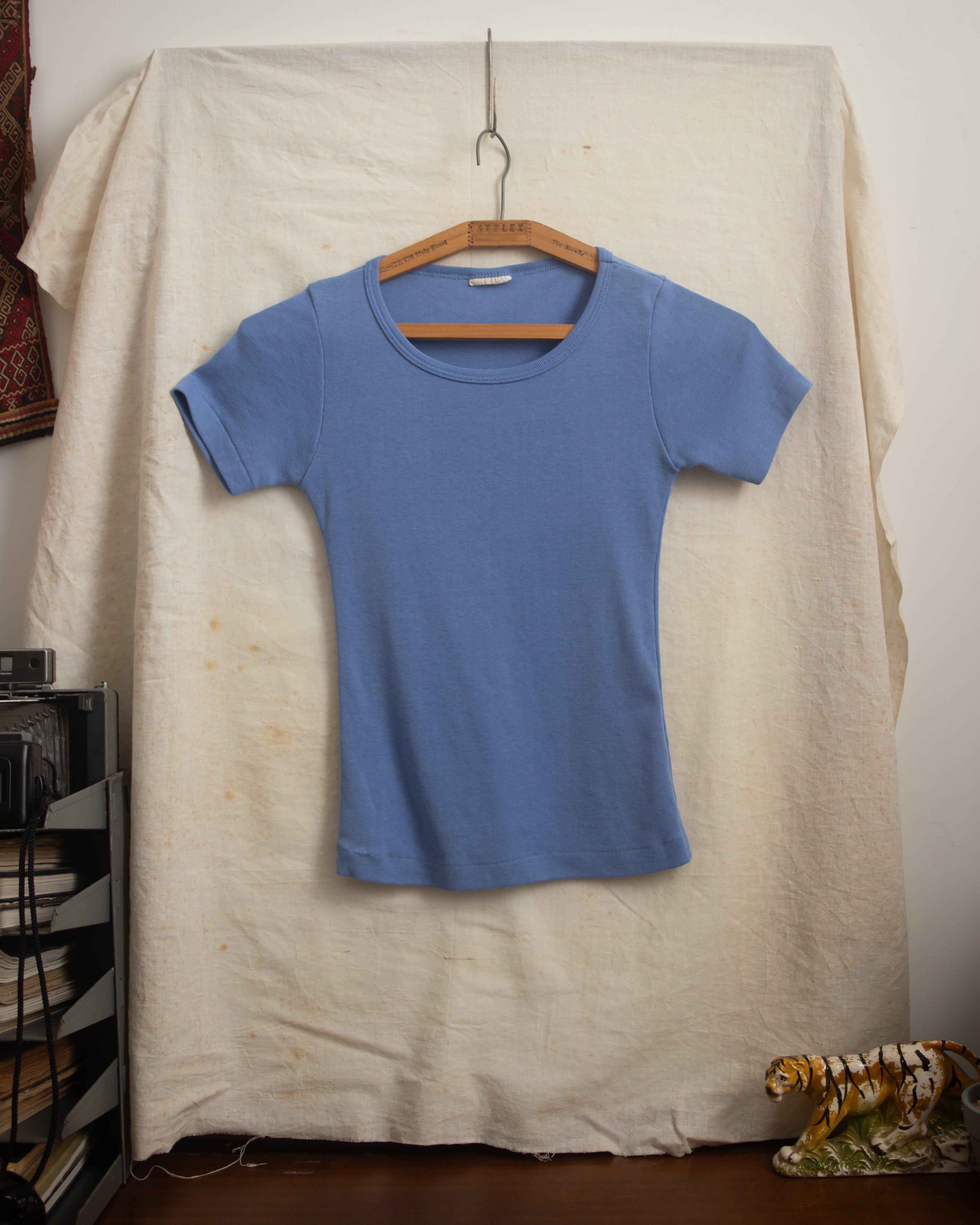 1970S Dark Blue Baby Tee