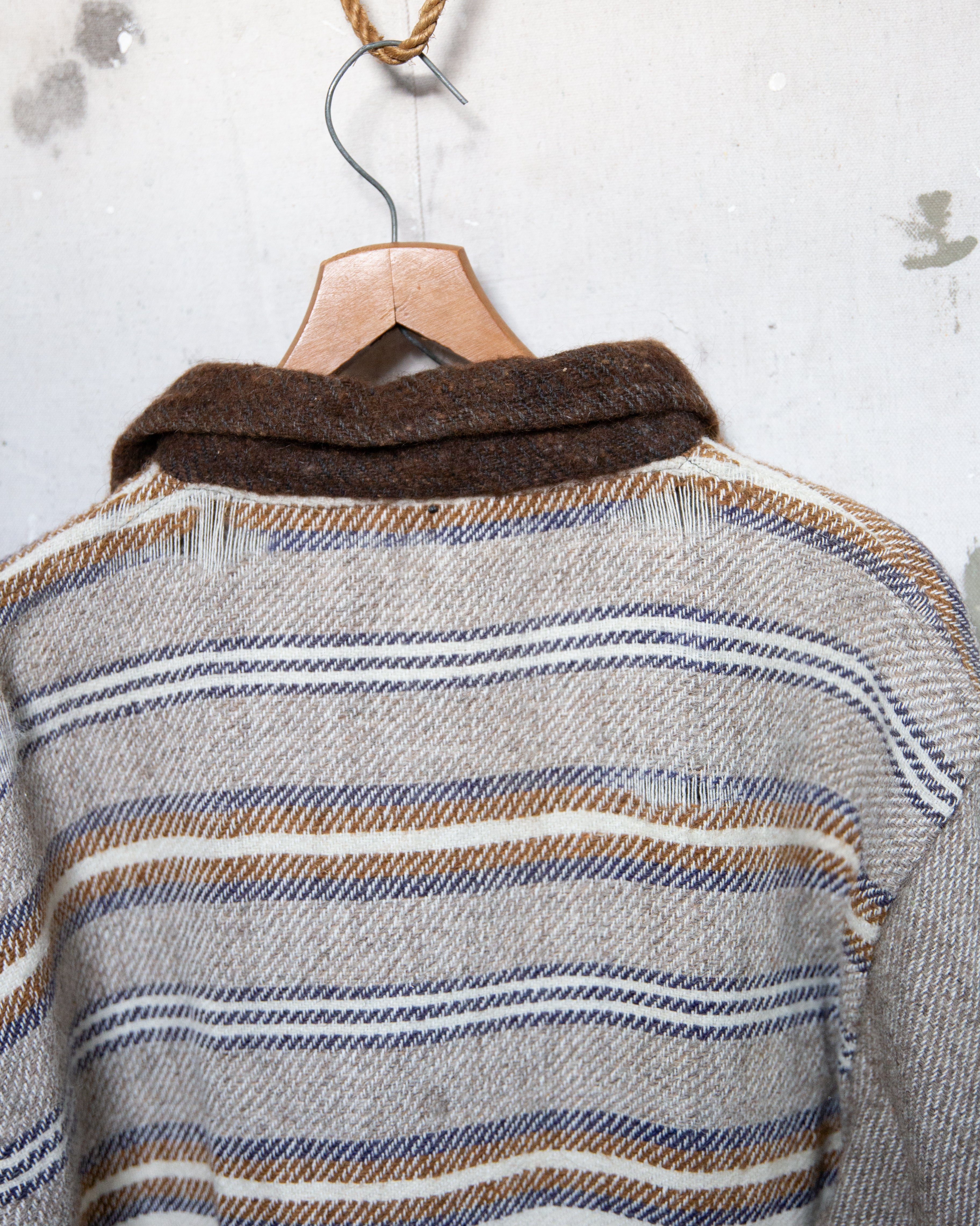 Thrashed Wool Aztec Pattern Jacket- M