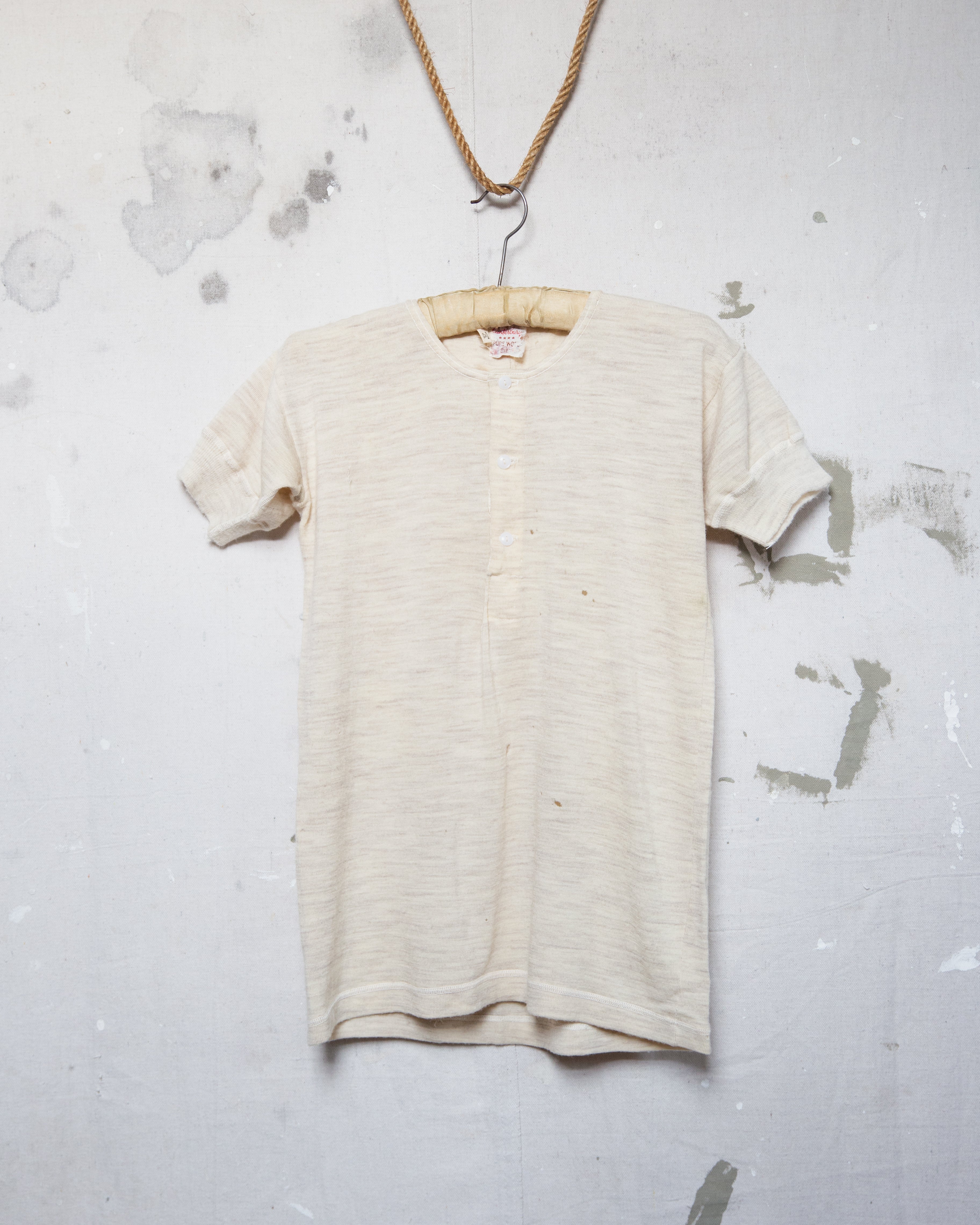 Thrashed 1950S/60S Canterbury Wool Undershirt- S