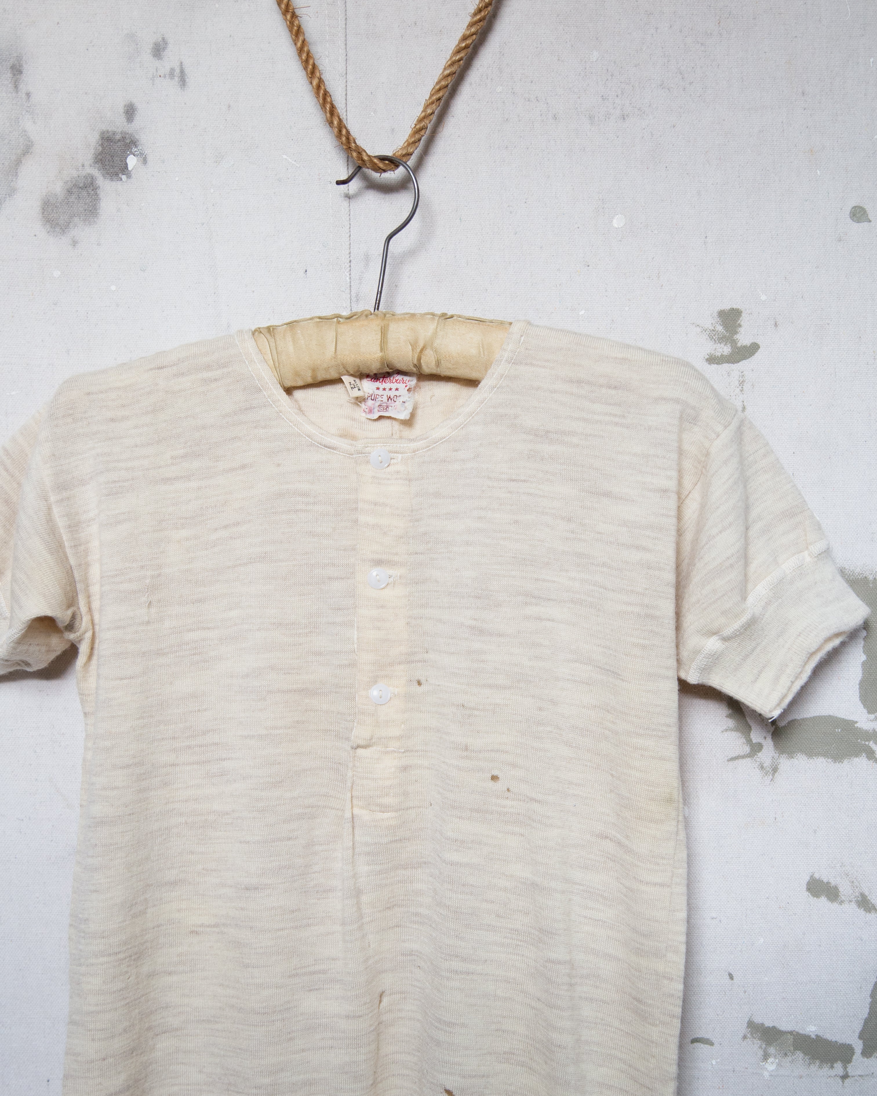 Thrashed 1950S/60S Canterbury Wool Undershirt- S