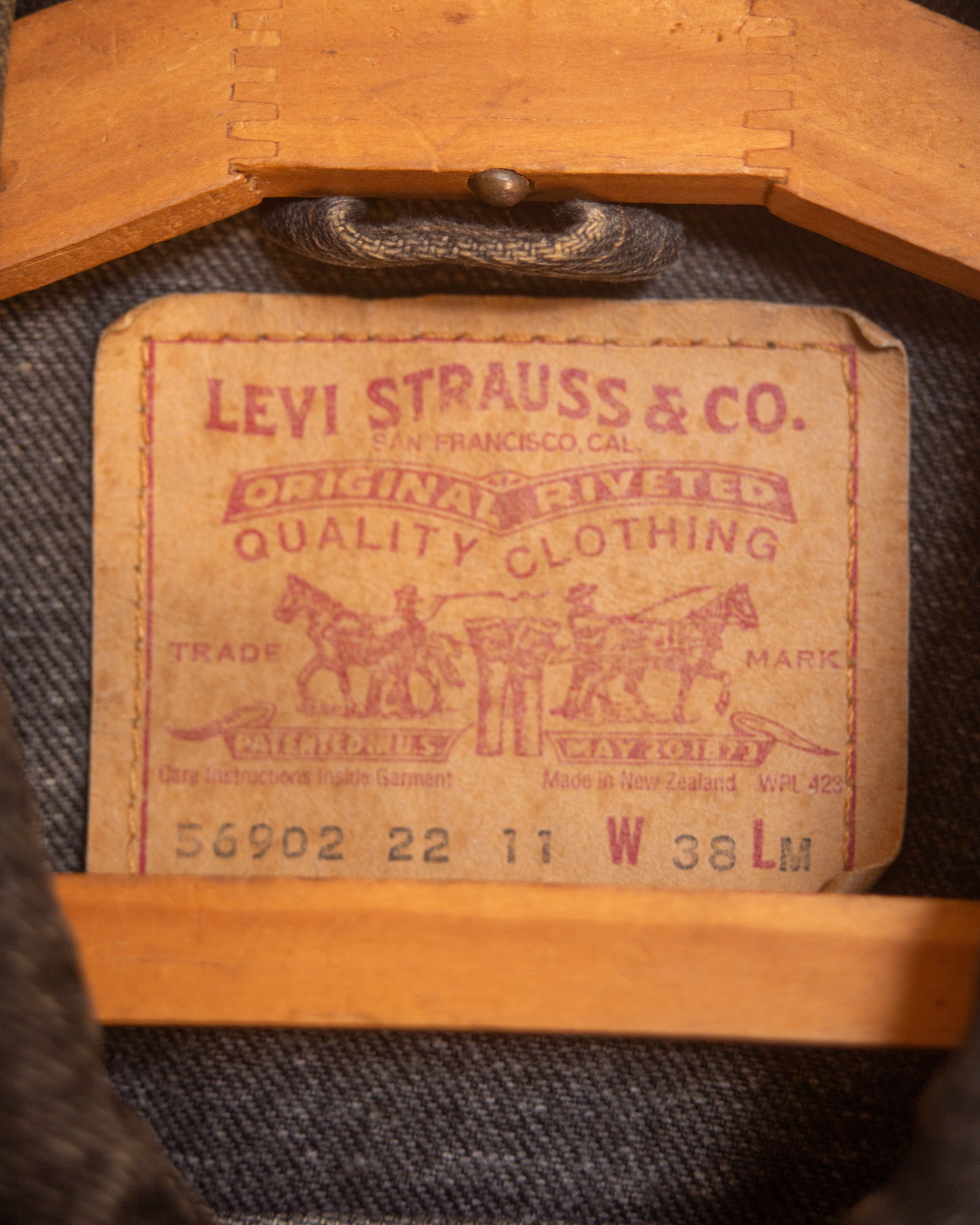 RARE 1990S NZ made levis trucker