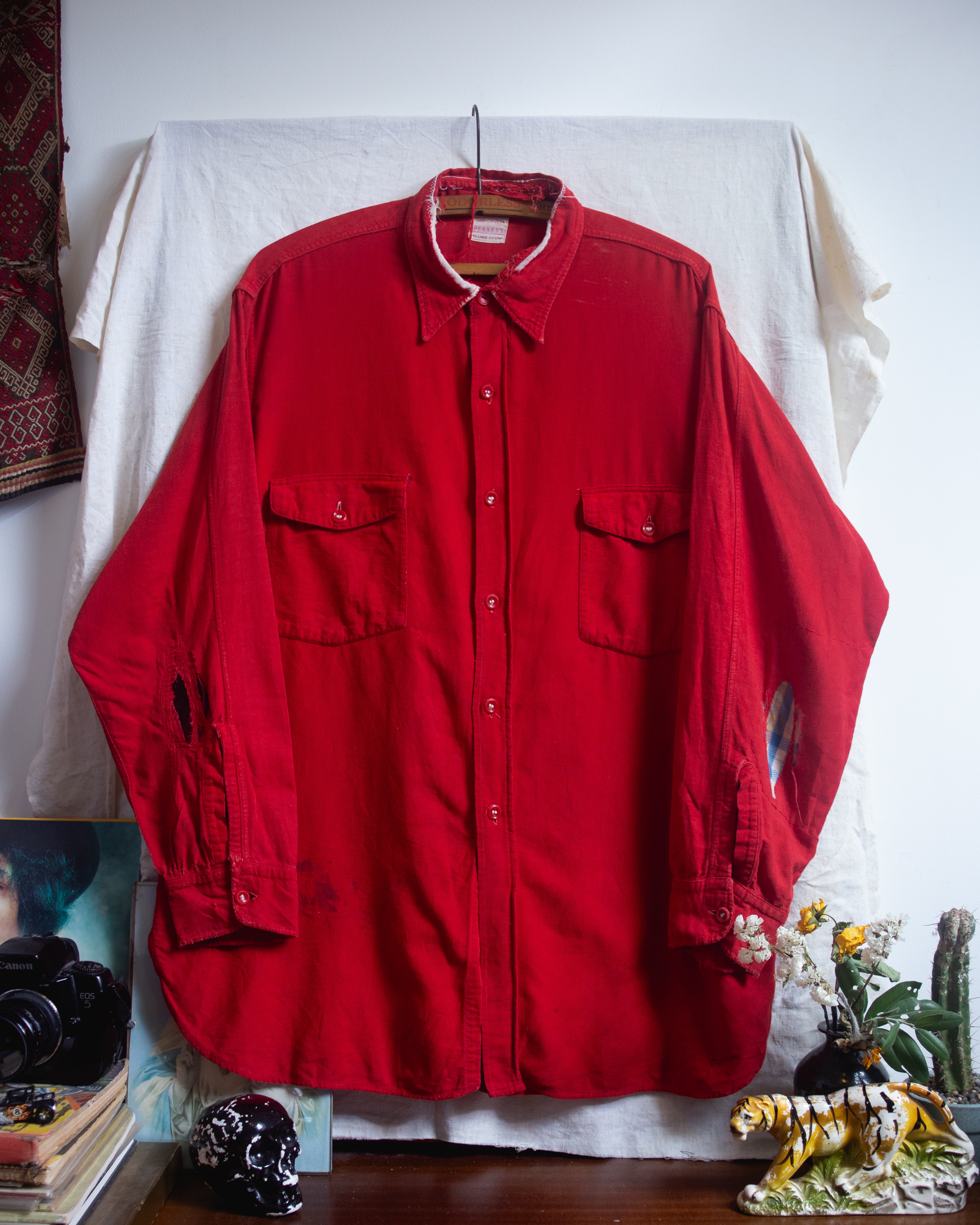 1950s thrashed and repaired jc penny shirt