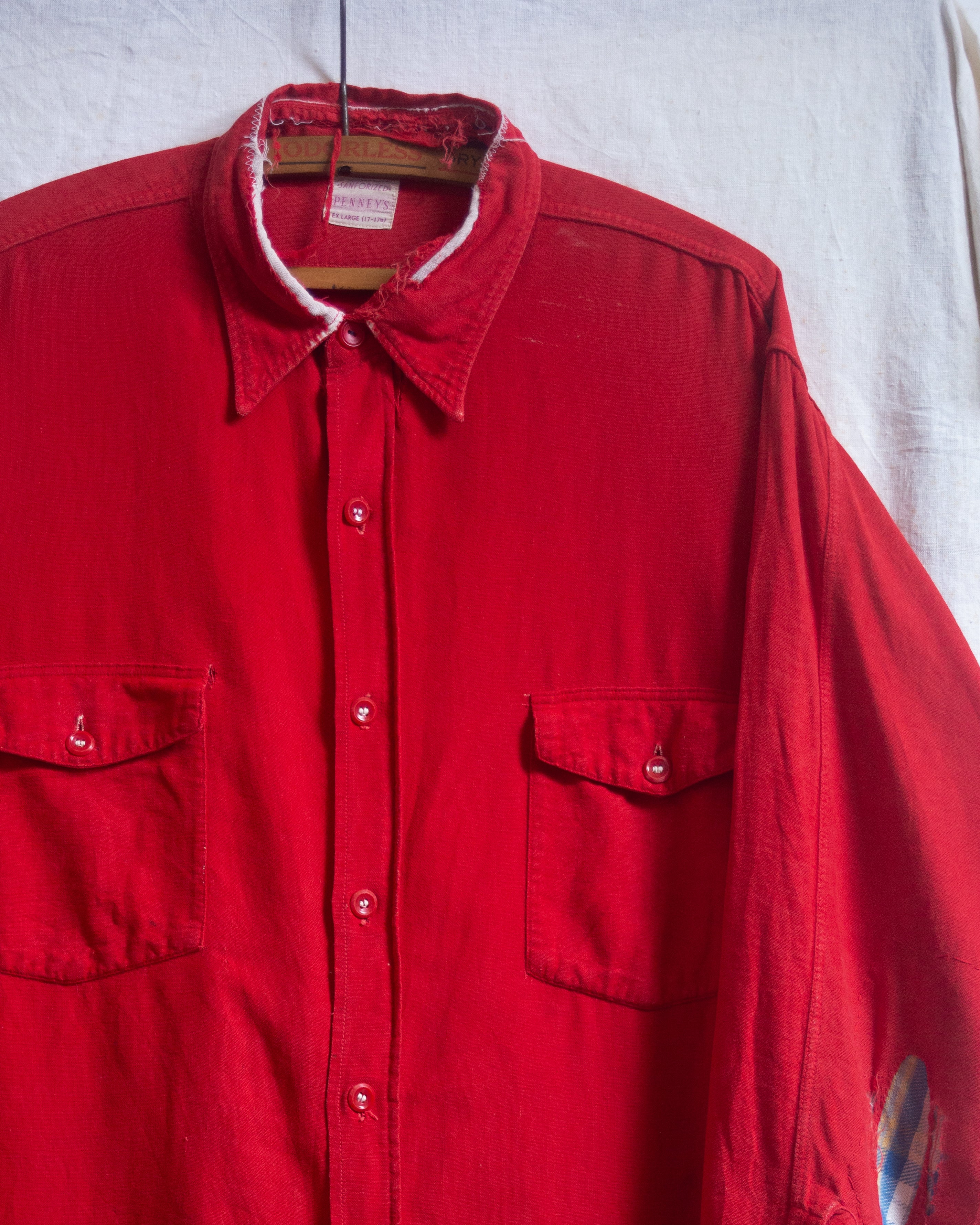 1950s thrashed and repaired jc penny shirt