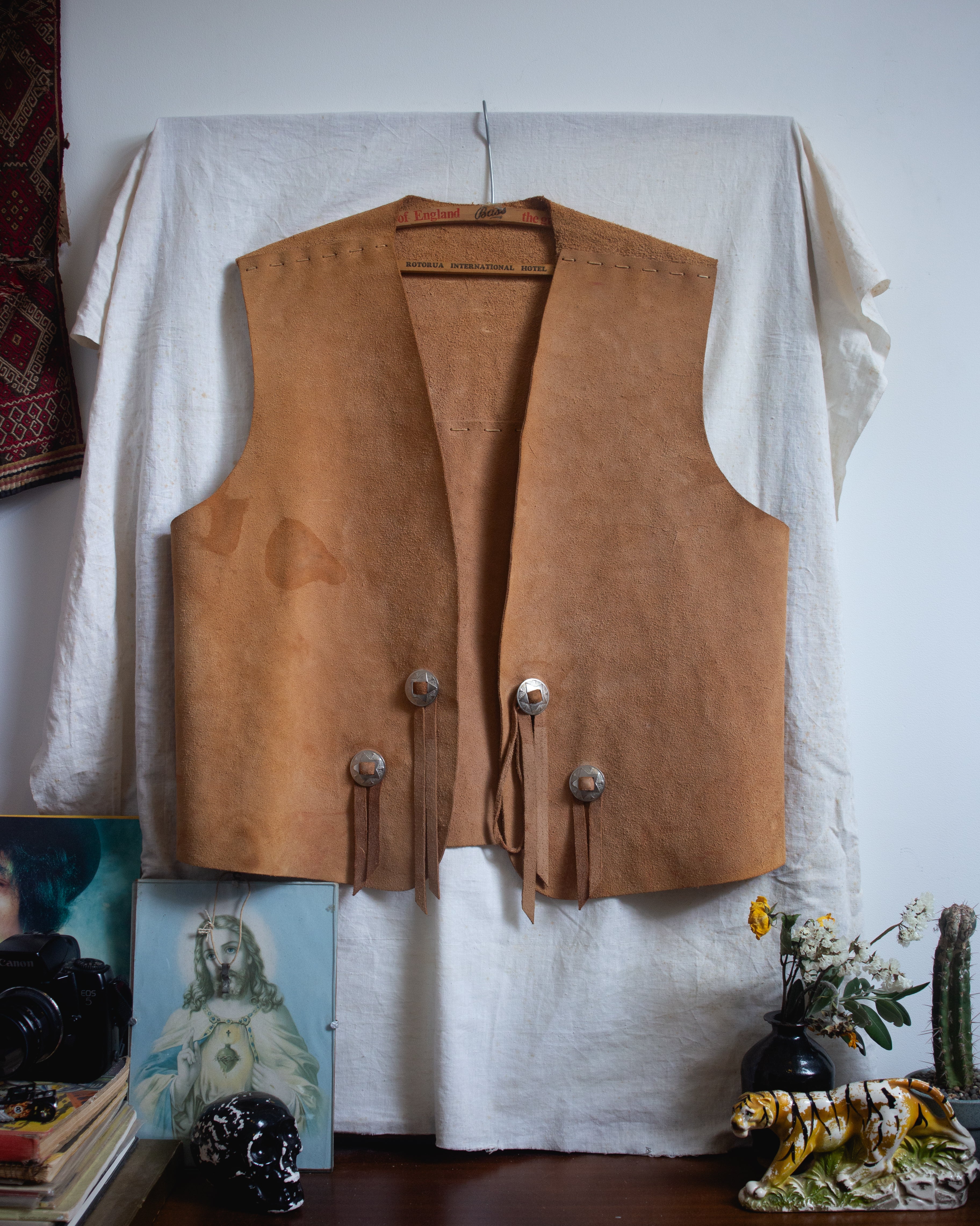 1970s hand painted cowboy vest
