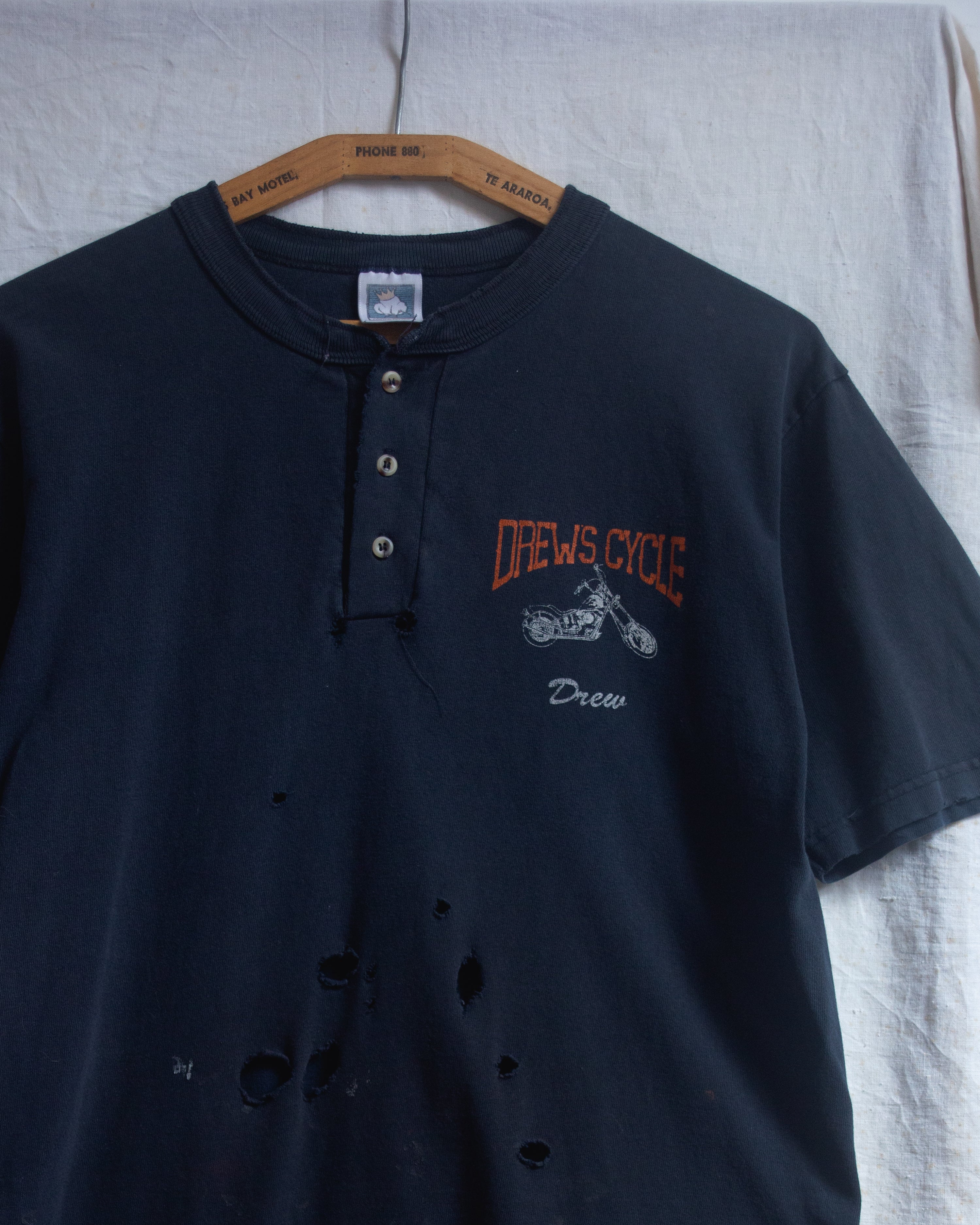 1990s Thrashed Drews cycles tee