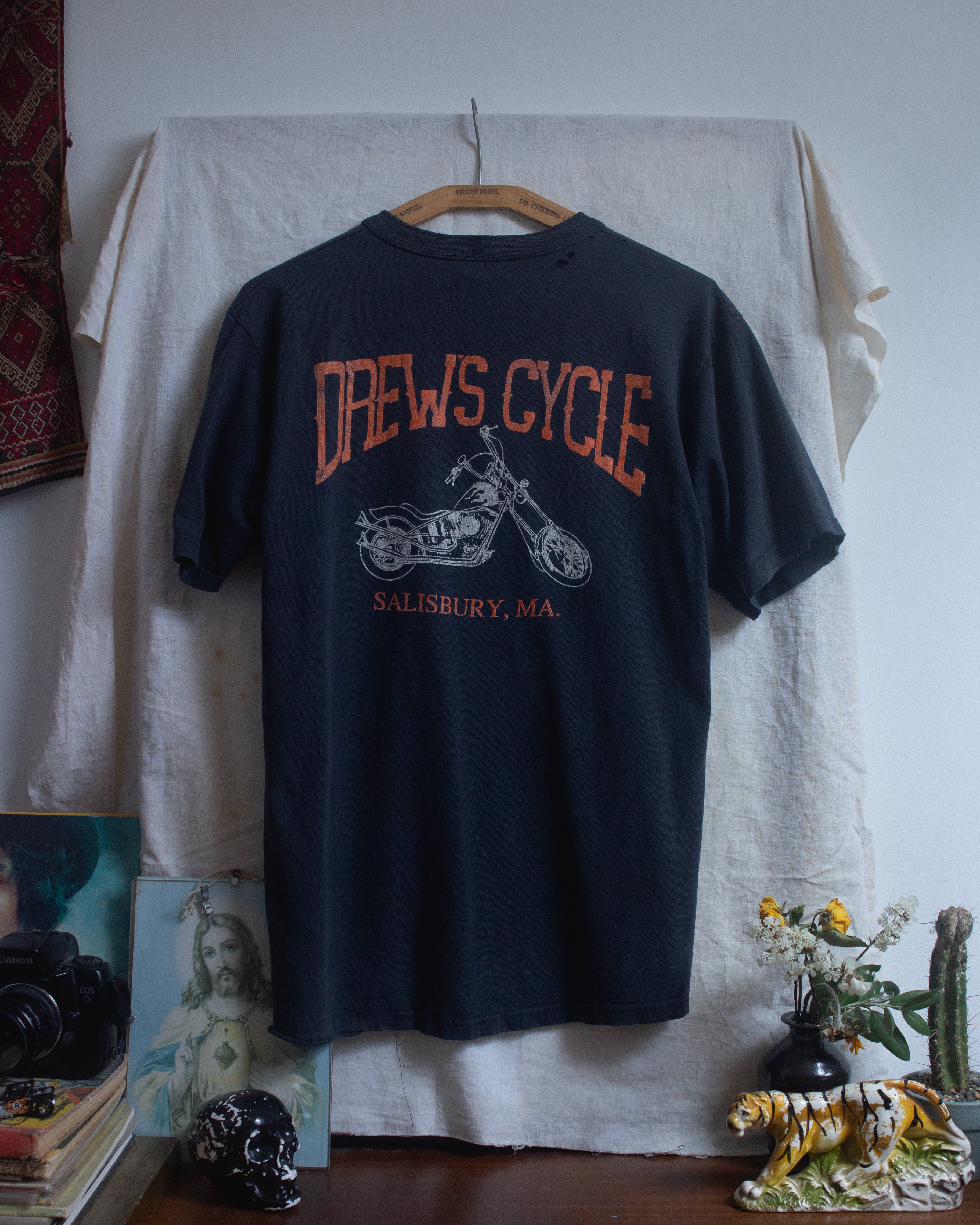 1990s Thrashed Drews cycles tee