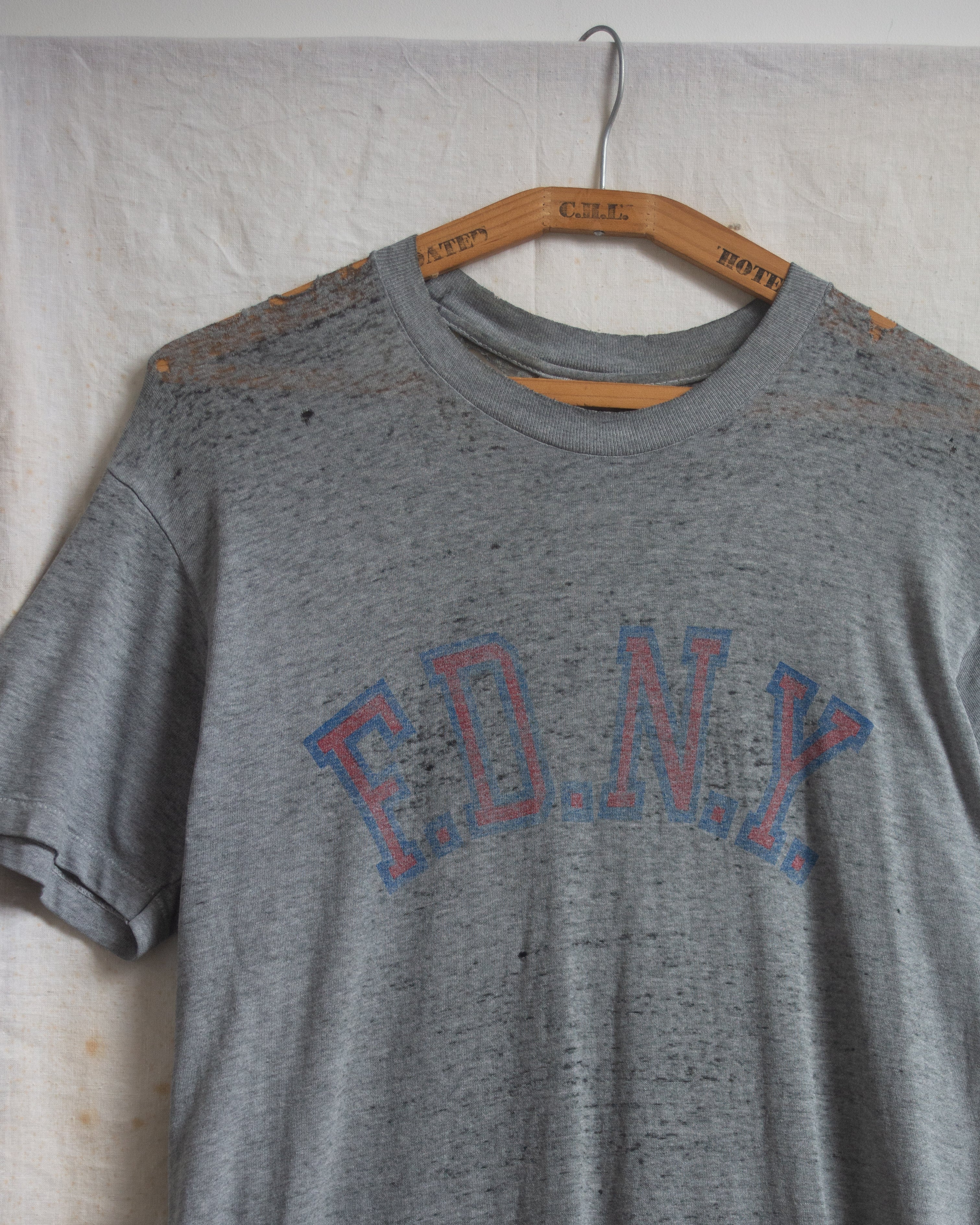 1980S FDNY Thrashed And Paper Thin Tee Size L