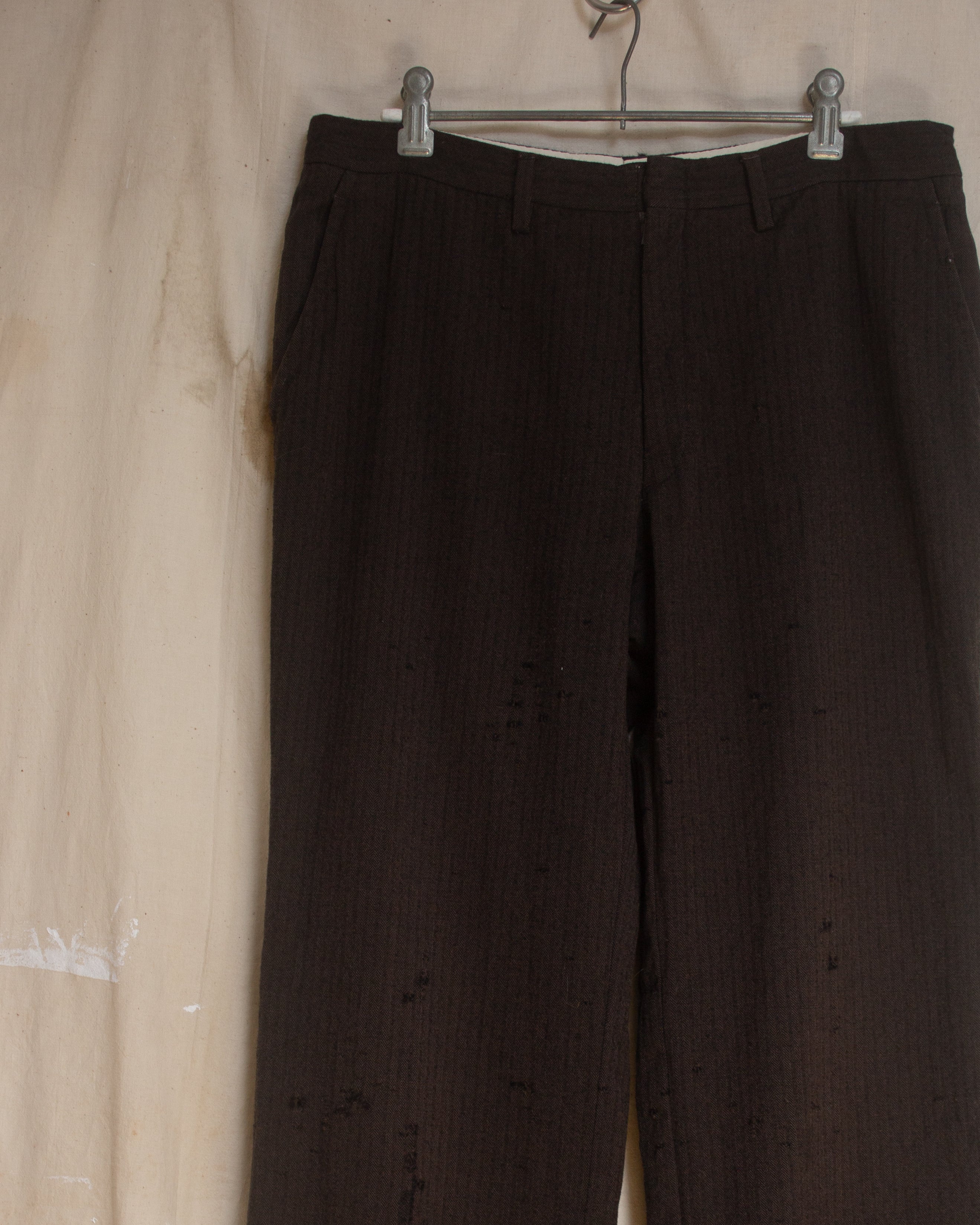 Thrashed  70s wool herringbone pants