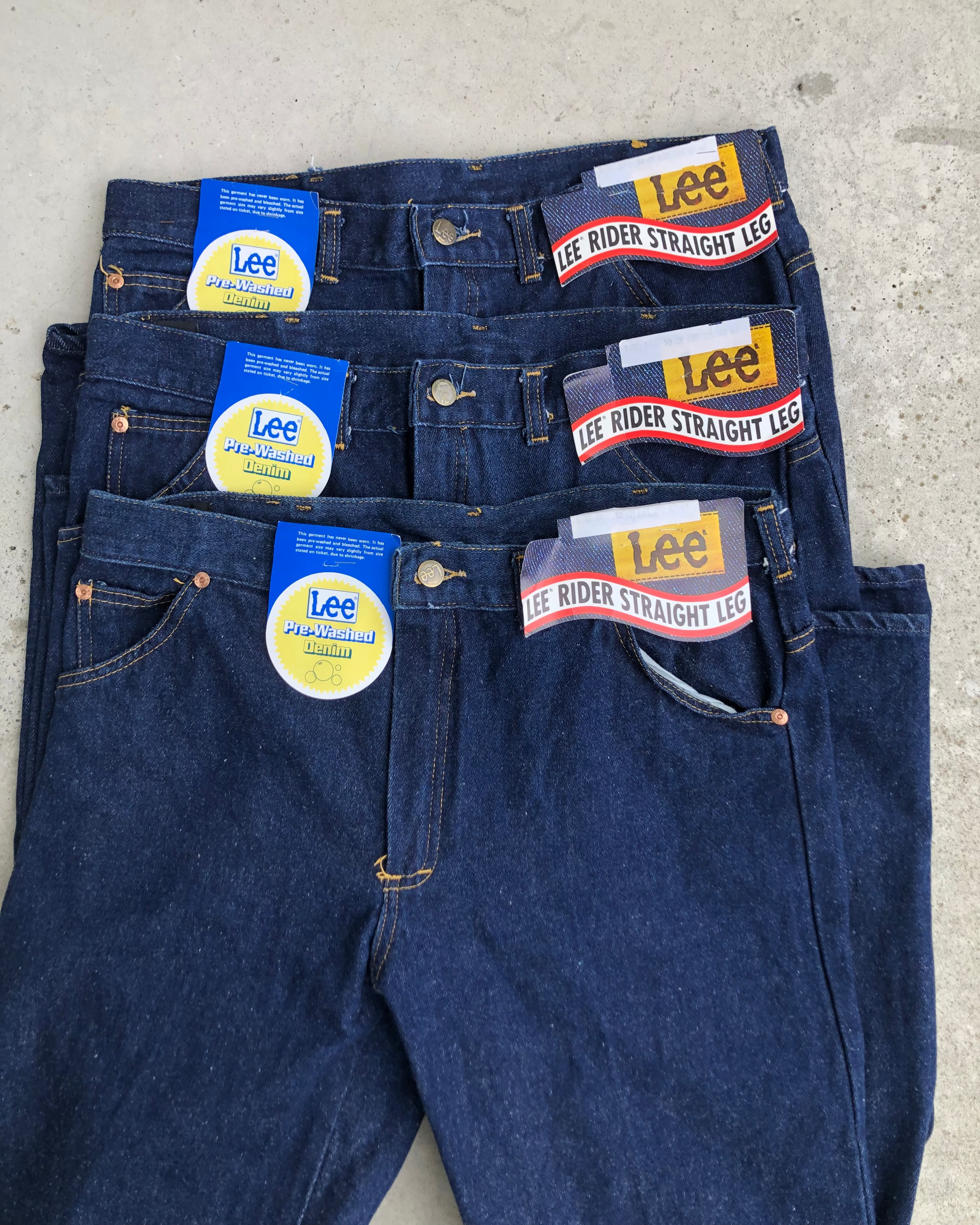 1980S Deadstock NZ Made Lee Rider Straight Leg Jeans - 36"