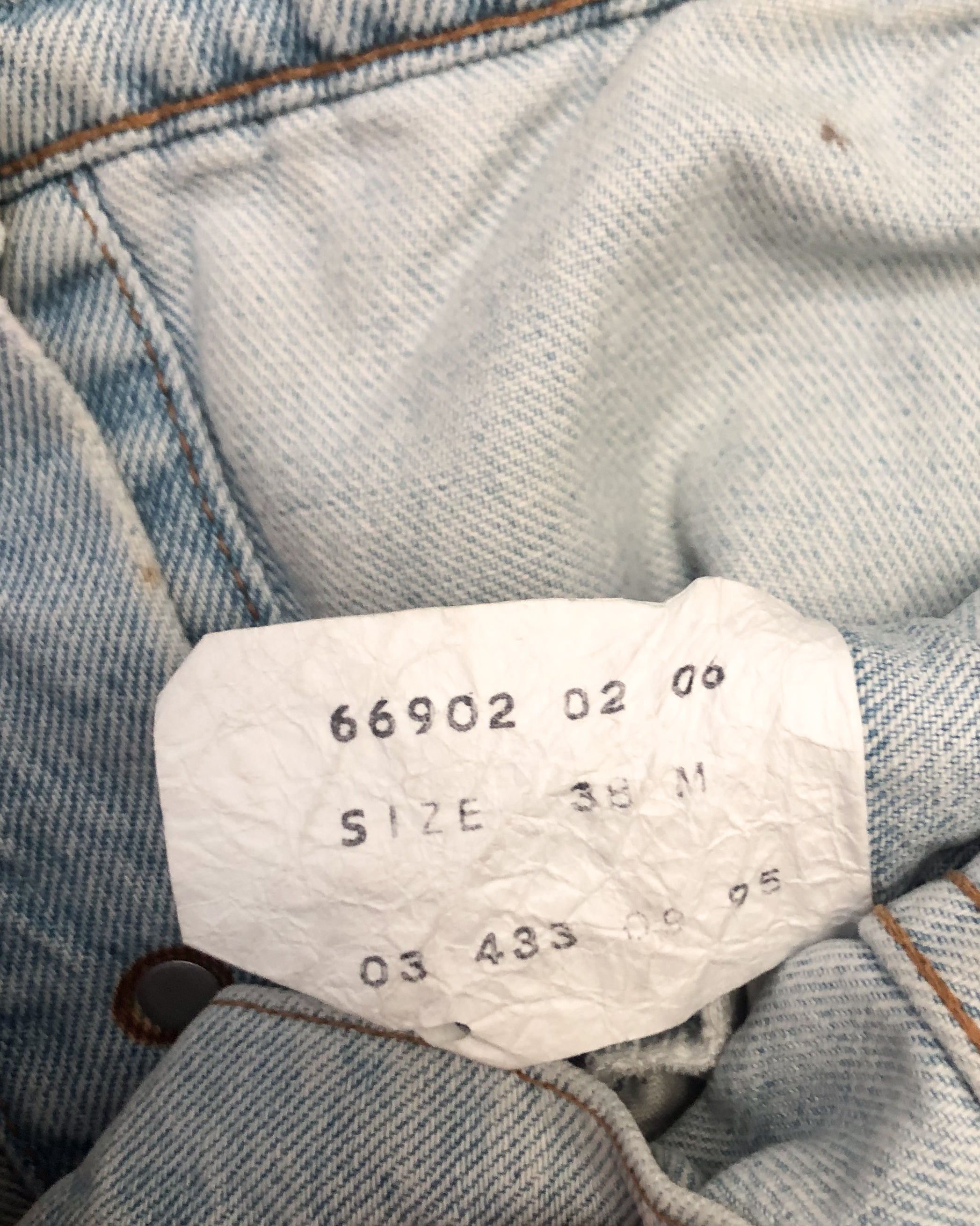 1990S NZ Made Levis Orange Tab Denim Jacket Size - 38 M