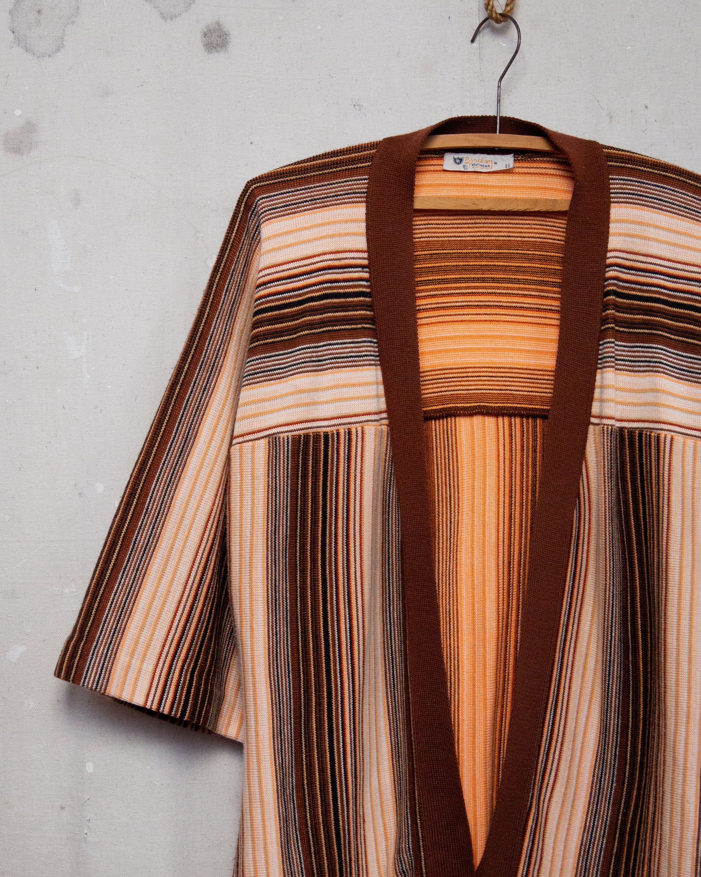 1970S Kimino Style Stripy Cardigan - M