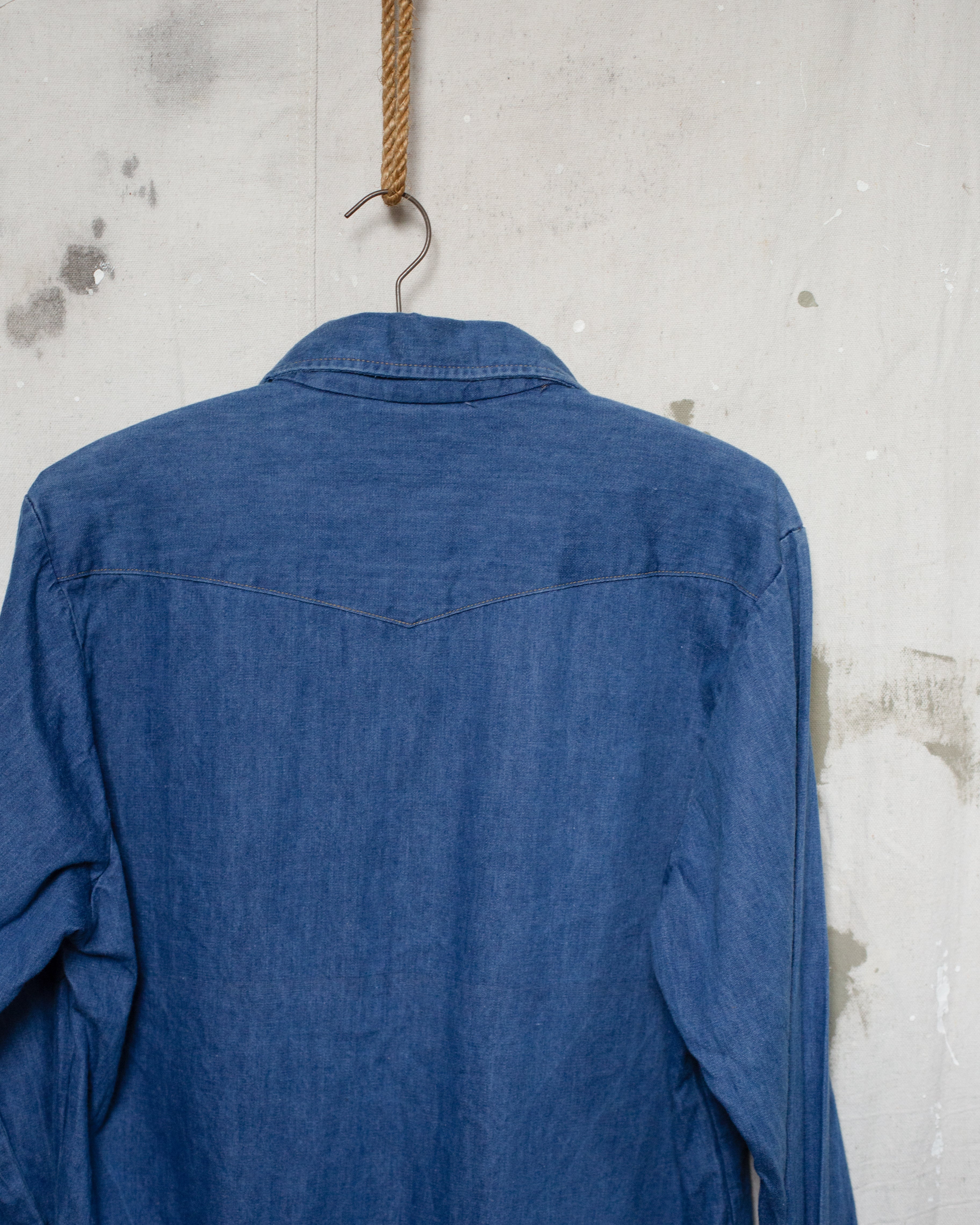 1980S/90S NZ Made Wrangler Pearl Snap Shirt - XL