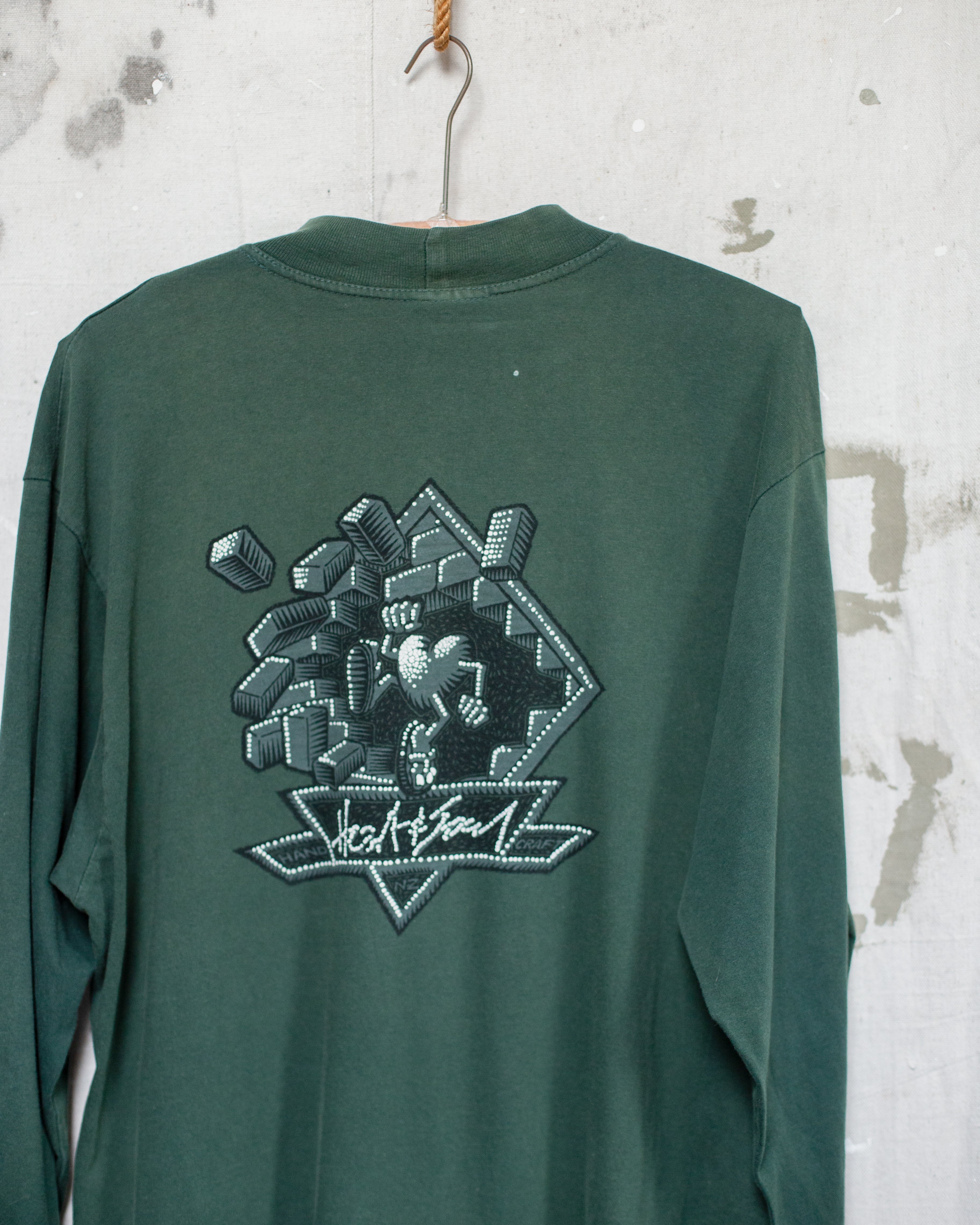 1990S Faded NZ Made Hanes Long Sleeve Tee - L