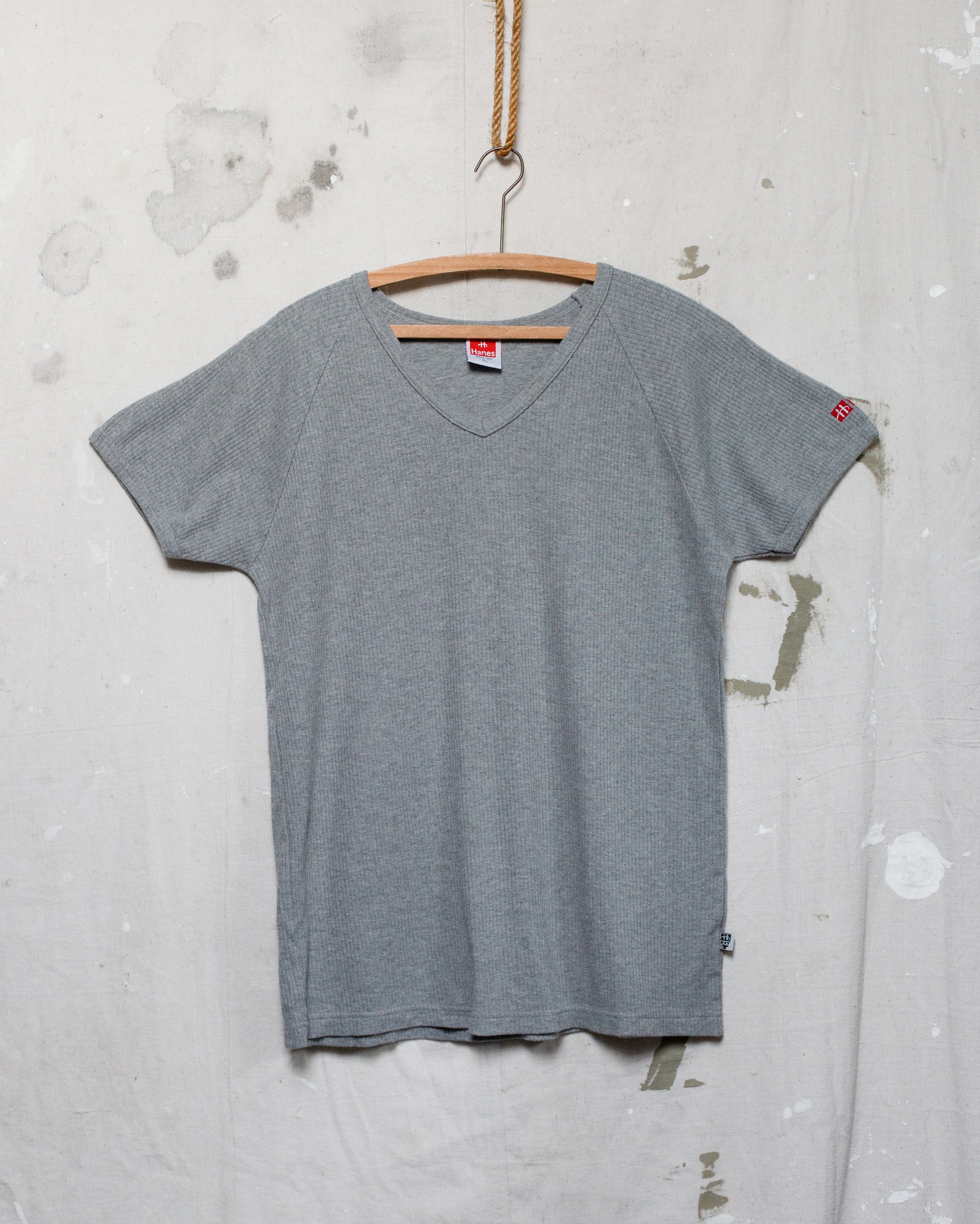 1990S NZ Made Hanes Ribbed Ringer _ XL