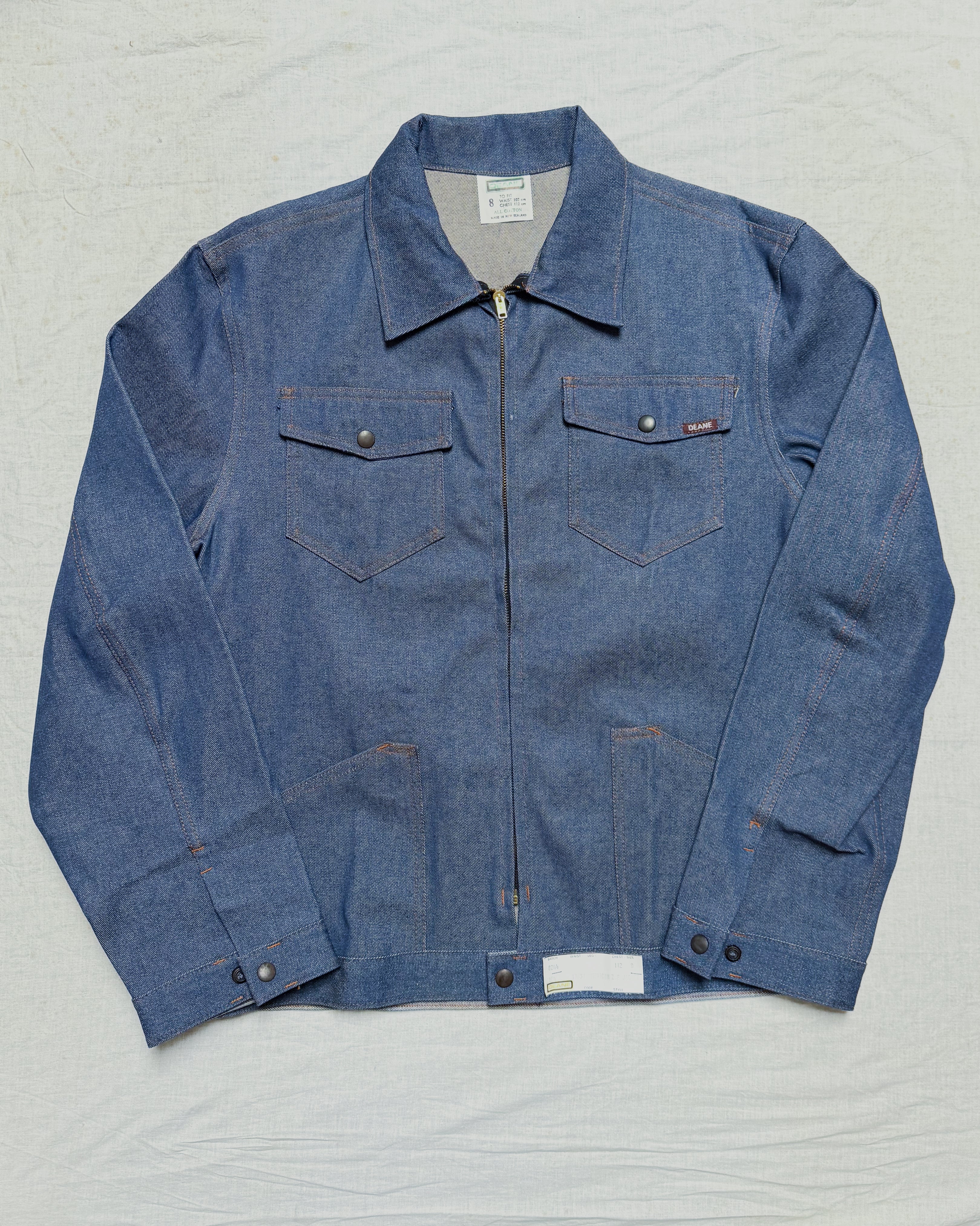 Dead stock NZ Made Deane Denim Jacket Light Wash - L/XL