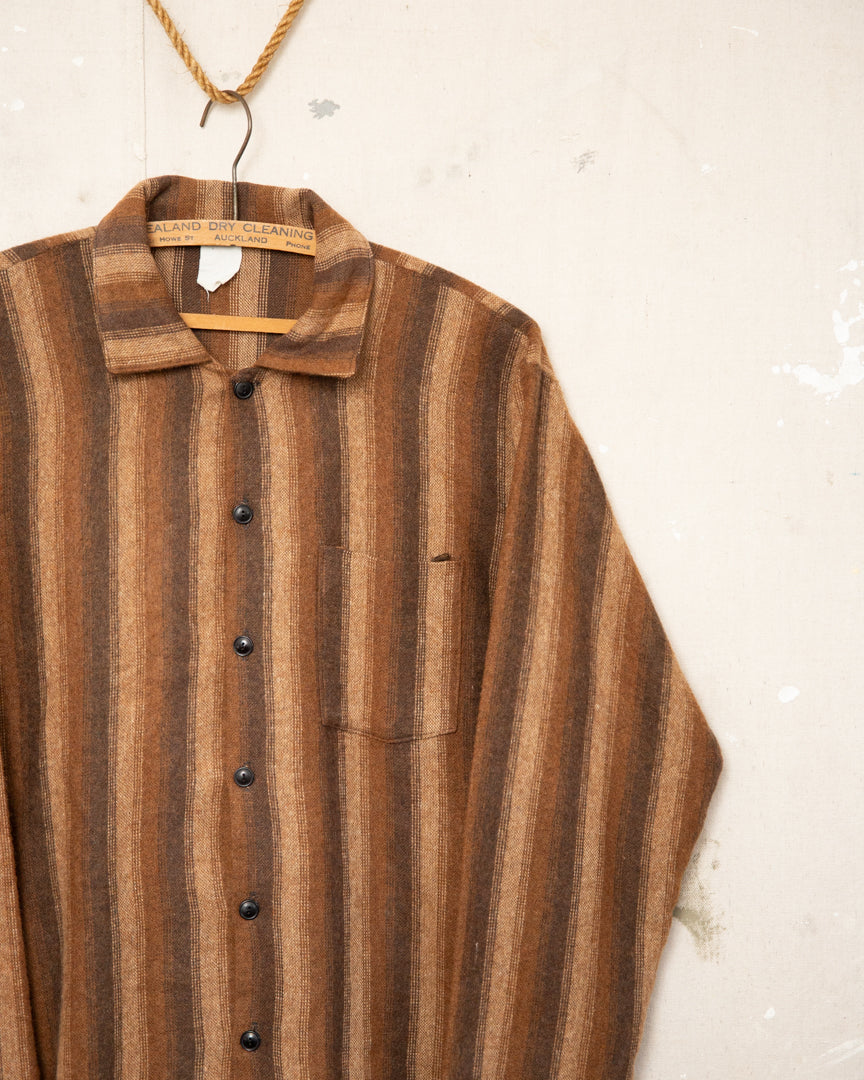 1970S Striped Wool Shirt - M