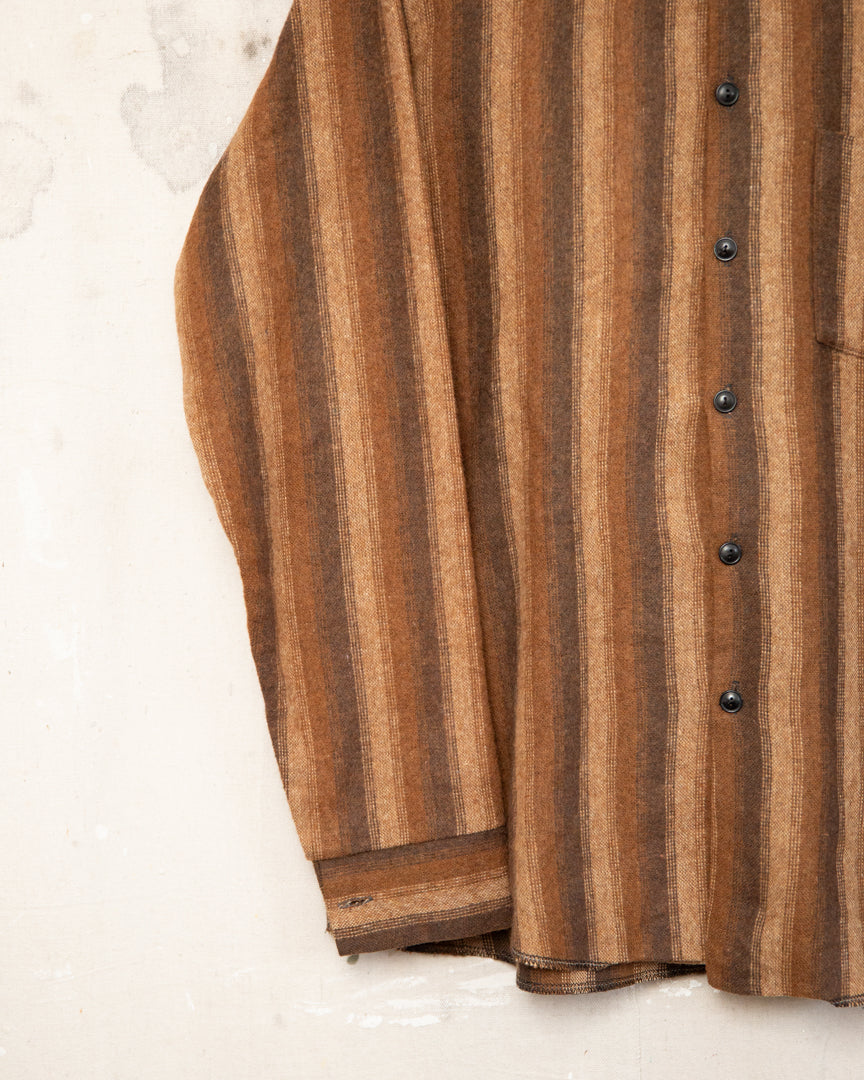 1970S Striped Wool Shirt - M