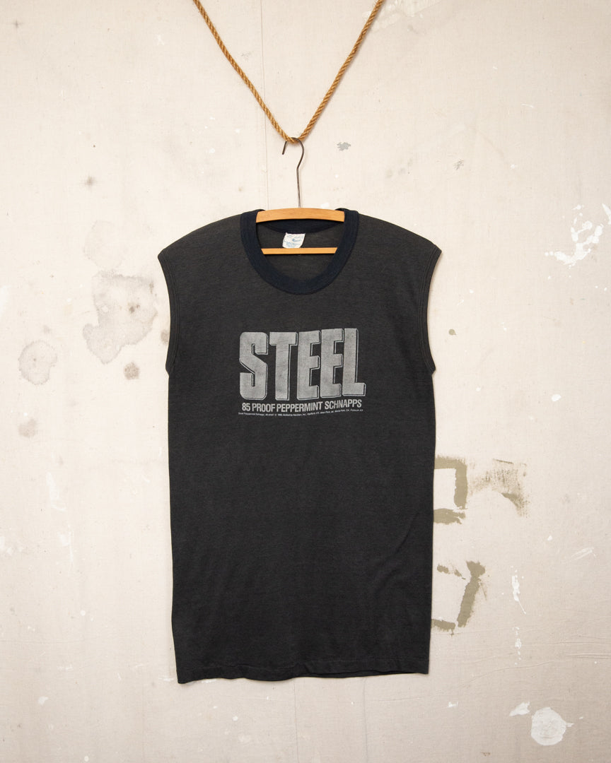 1980S Steel Peppermint Schnapps Tee - M