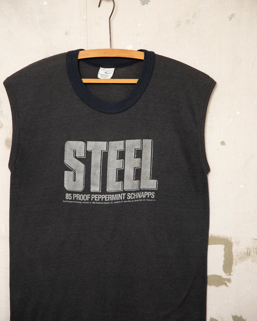 1980S Steel Peppermint Schnapps Tee - M