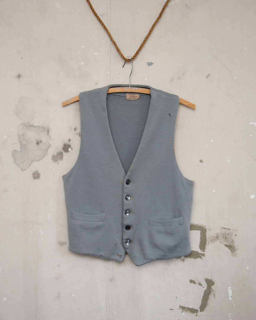 1960S Well Worn Canterbury Wool Vest - S