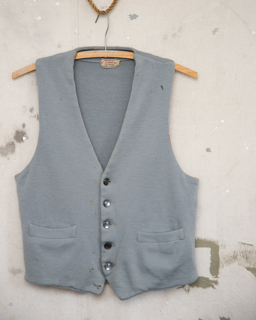 1960S Well Worn Canterbury Wool Vest - S