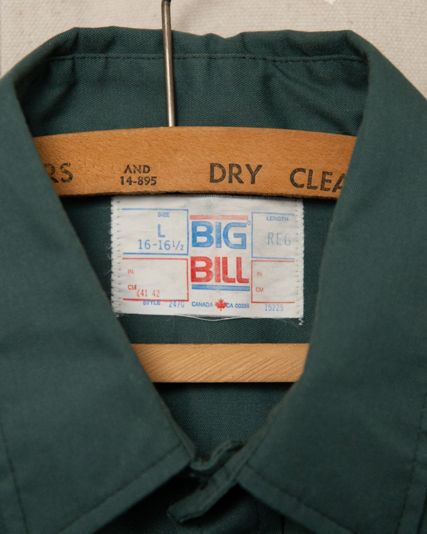 1980S Big Bill Pearl Snap Work Shirt - L
