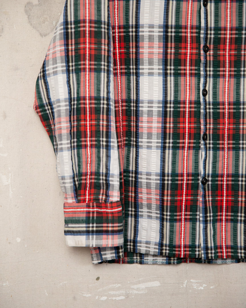 1970S Well Worn Cropped Patterned Shirt - S/M