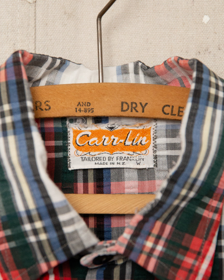 1970S Well Worn Cropped Patterned Shirt - S/M