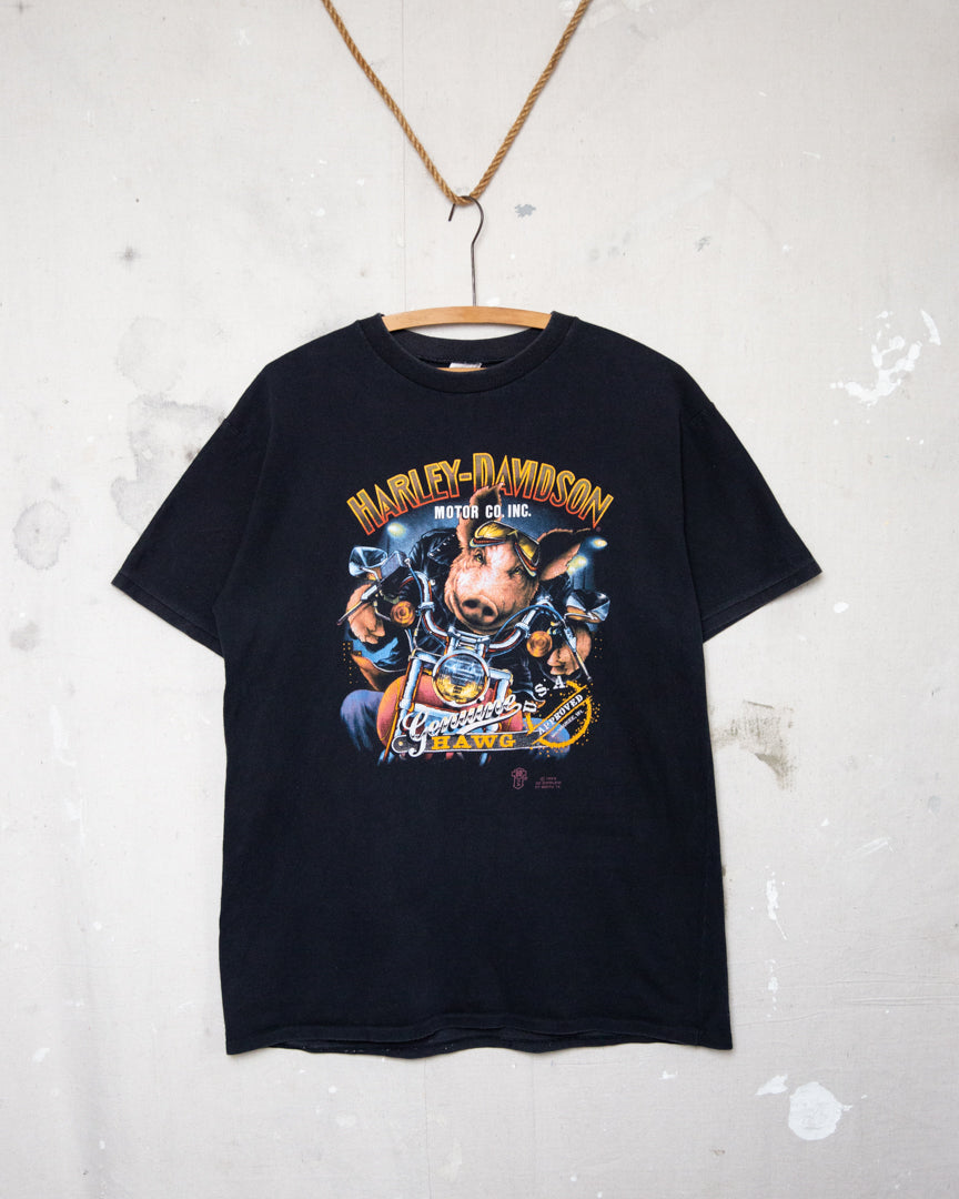 1980/90S Australian 3D Emblem Harley Davidson Hawg Tee - L