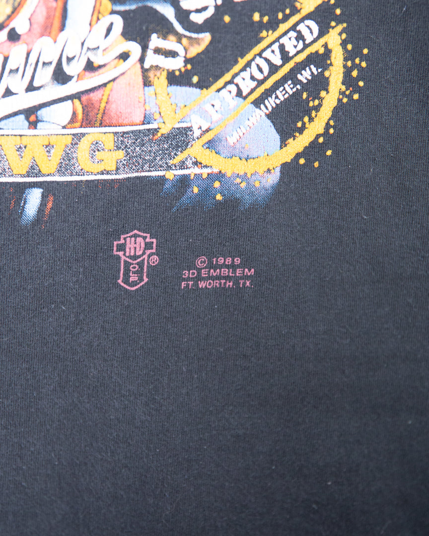 1980/90S Australian 3D Emblem Harley Davidson Hawg Tee - L
