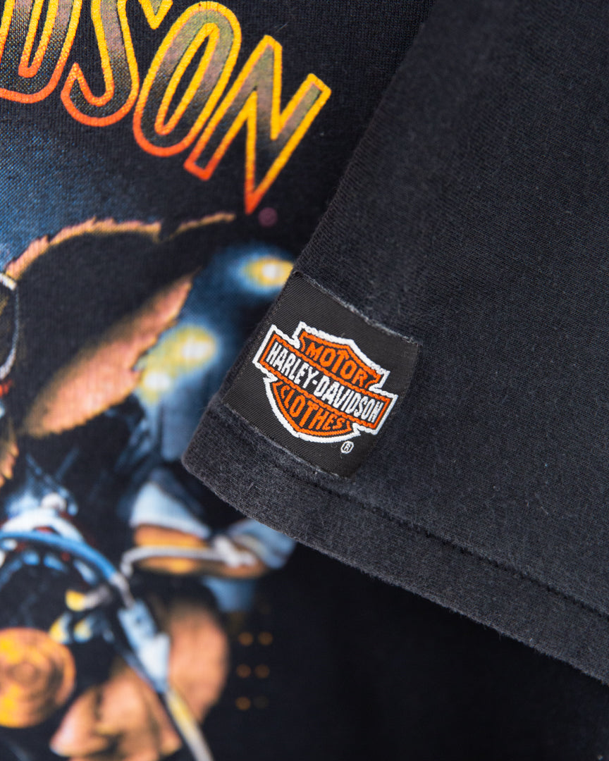 1980/90S Australian 3D Emblem Harley Davidson Hawg Tee - L