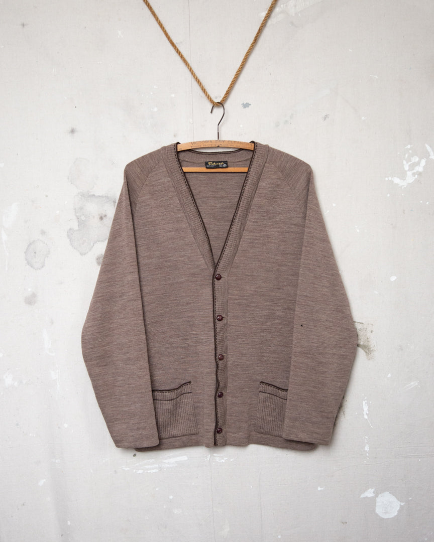1970S Well Worn Brown Cardigan - M