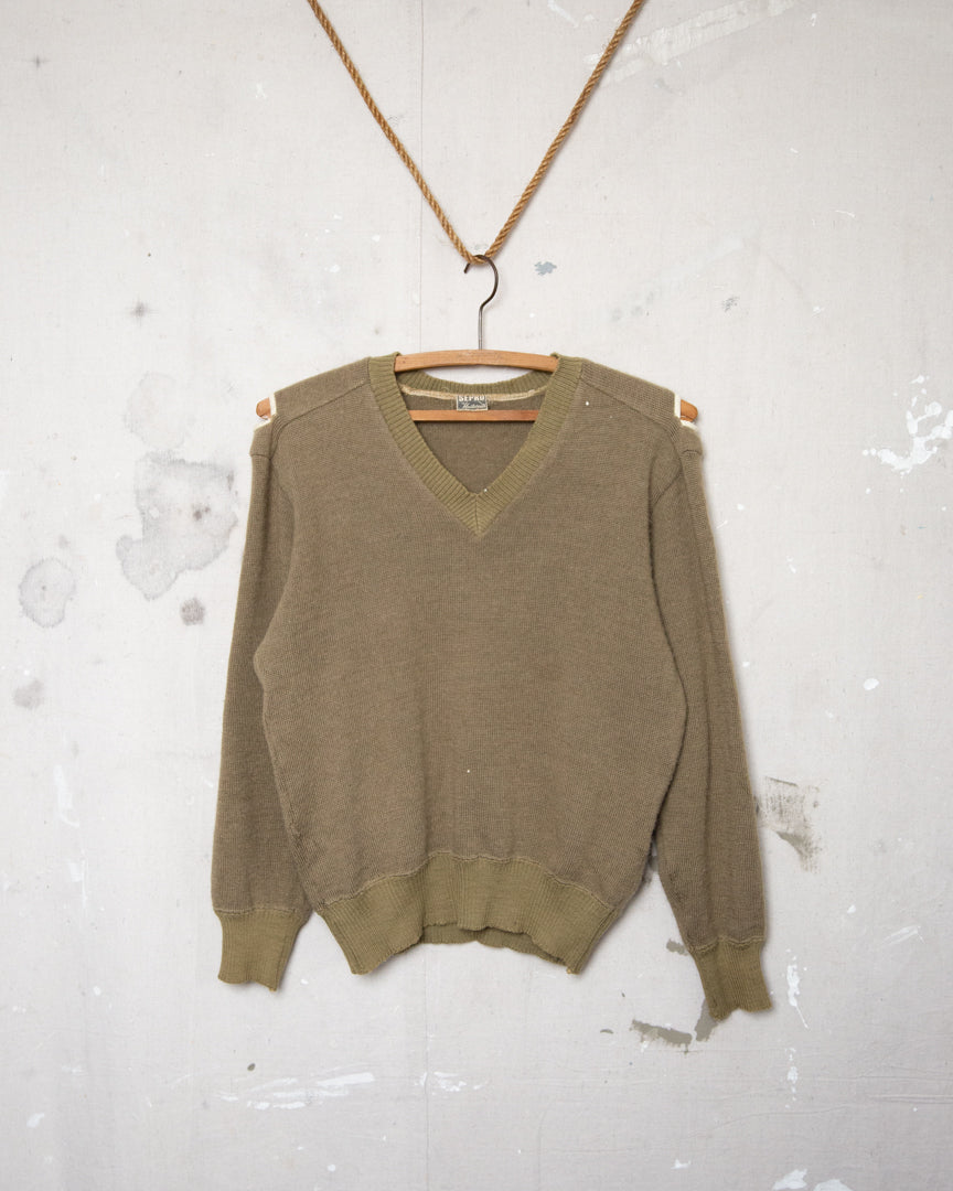 1960S Well Worn Military Knit Sweater - S