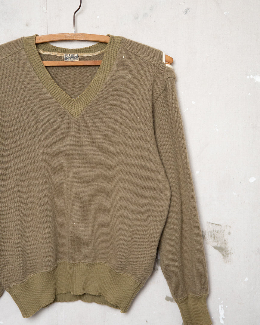 1960S Well Worn Military Knit Sweater - S