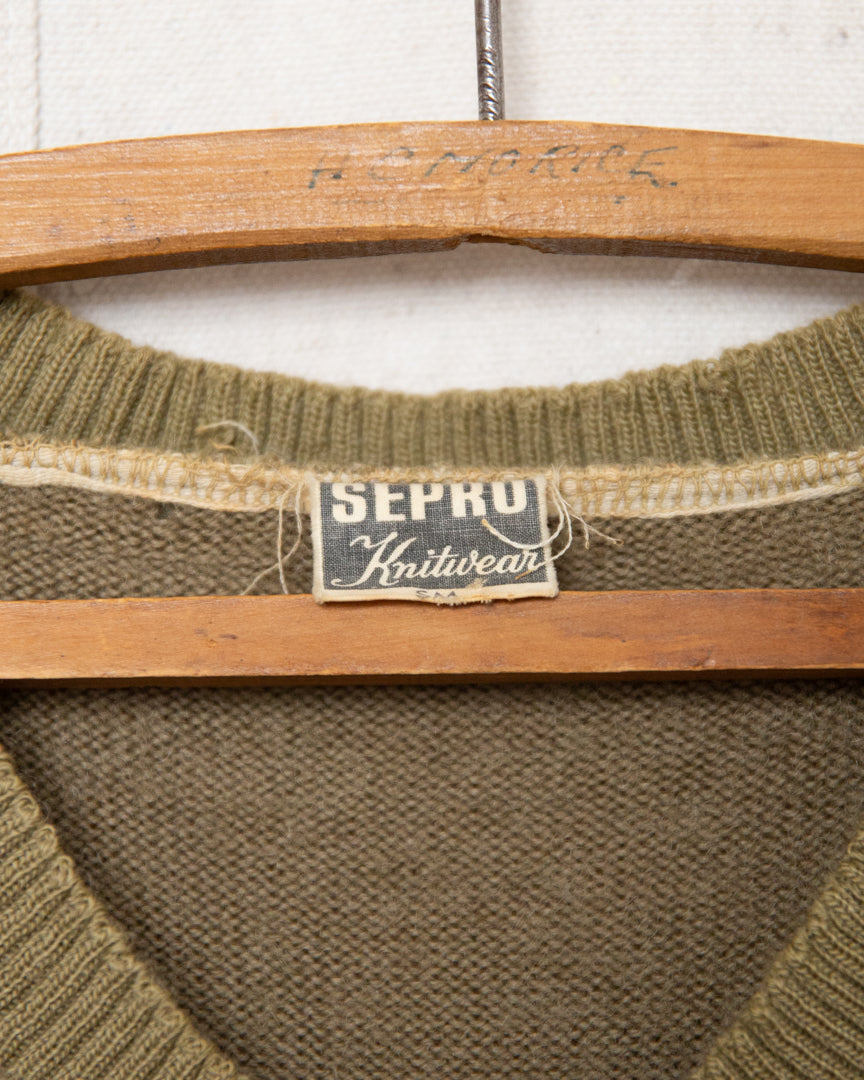 1960S Well Worn Military Knit Sweater - S